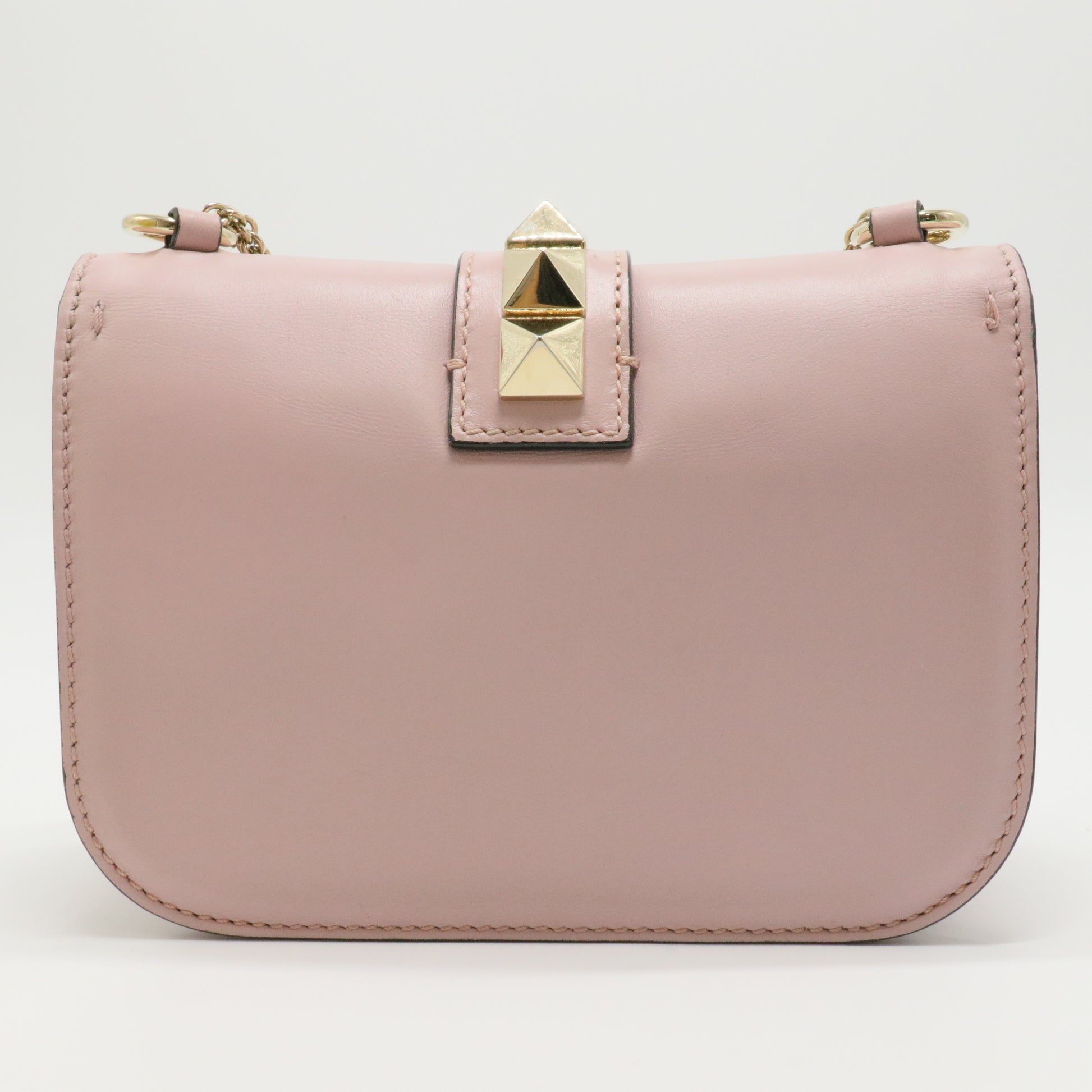 Vitello Medium Glam Lock Rockstud Flap Water Rose