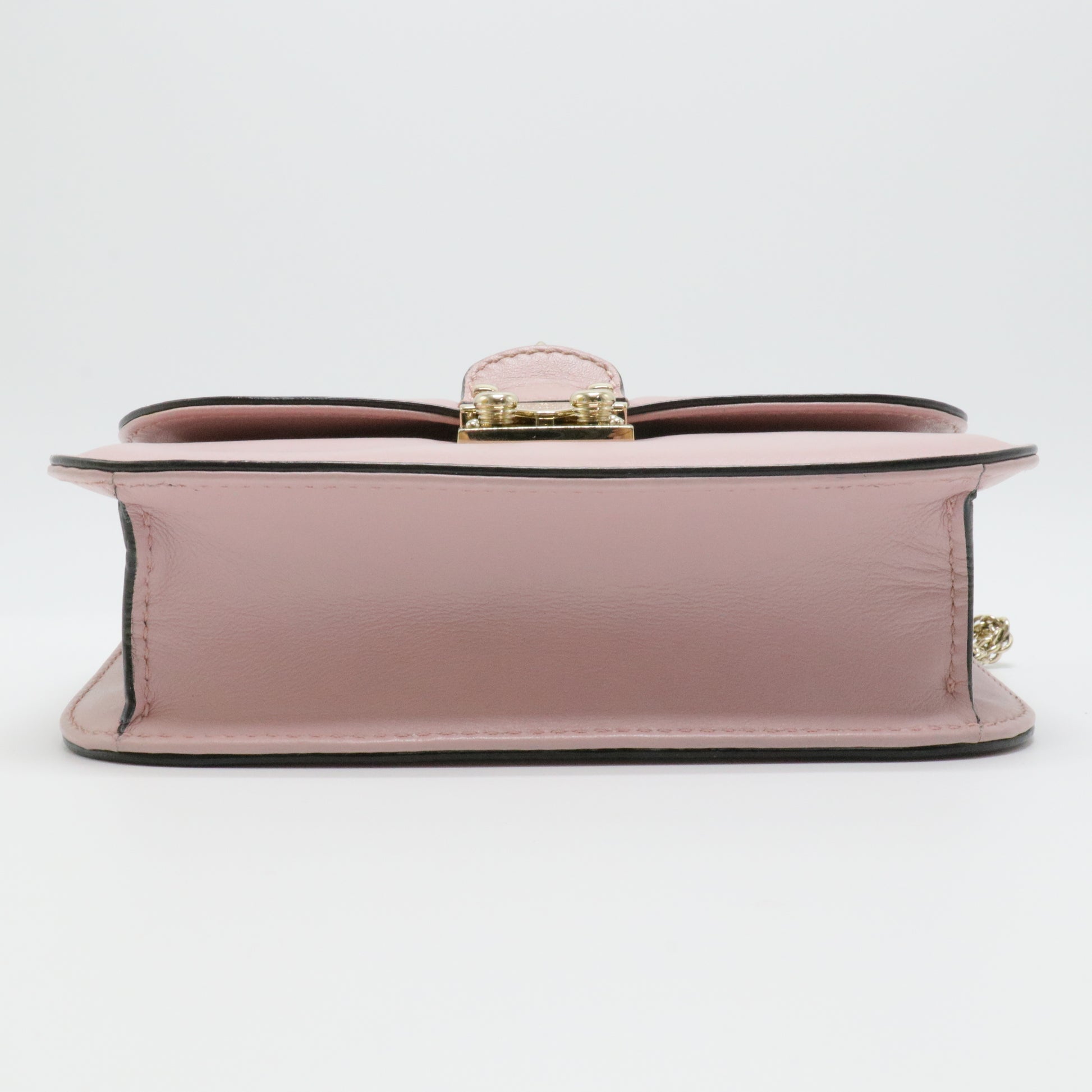 Vitello Medium Glam Lock Rockstud Flap Water Rose