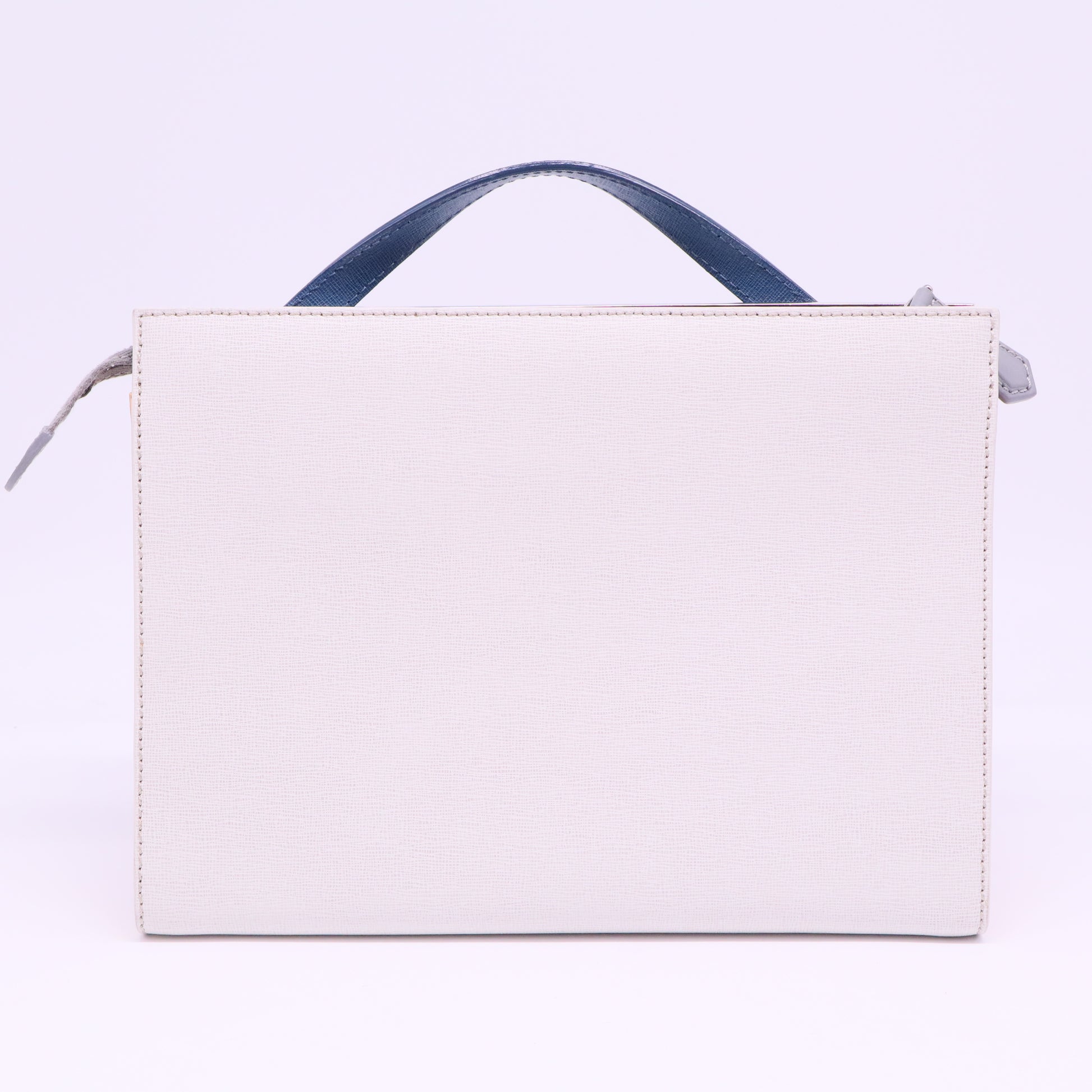 Cobalt/Milk Saffiano Leather Demi Jour Shoulder Bag