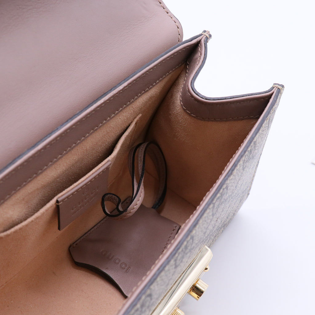 Pearly Padlock Shoulder Bag Studded Leather Small