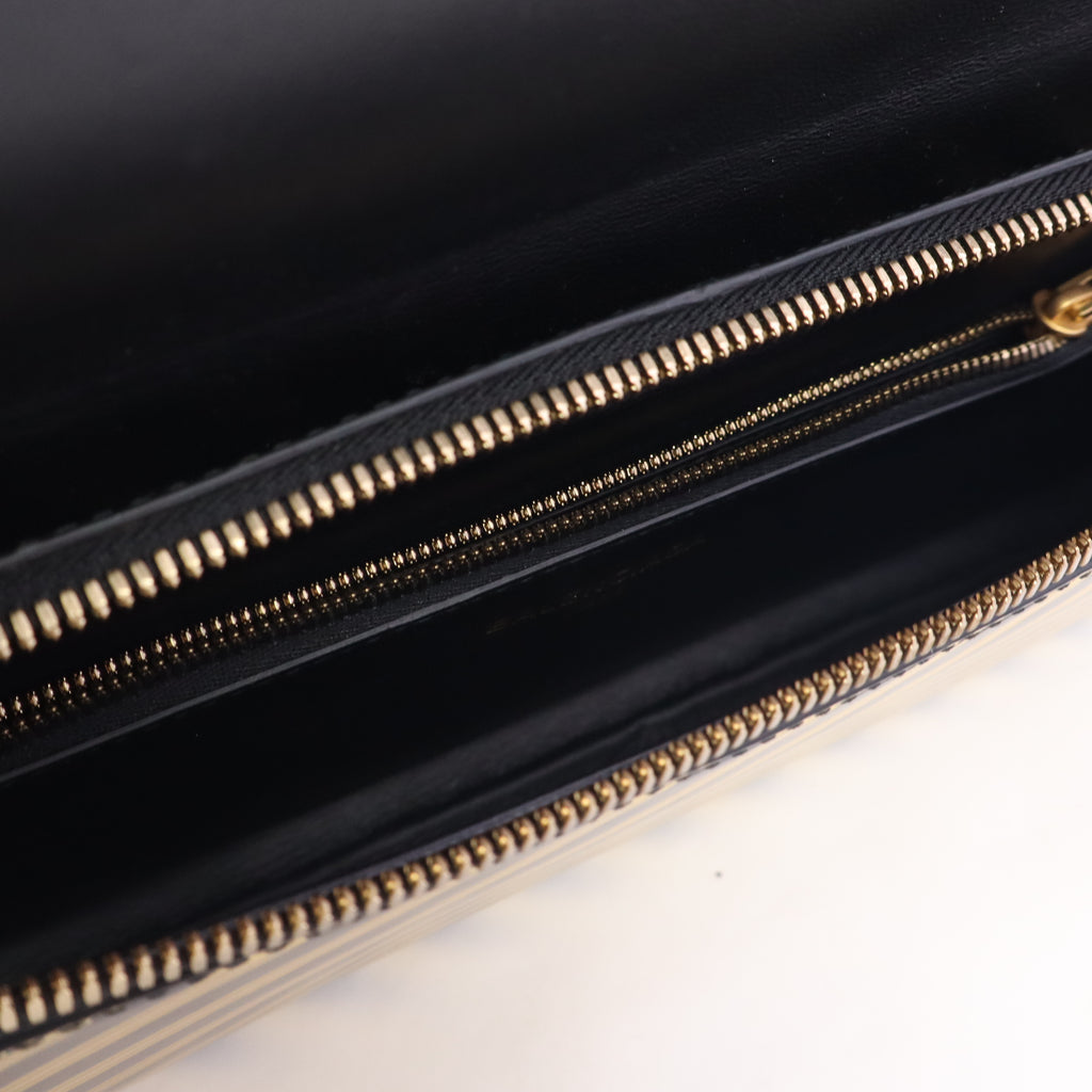 Balenciaga Gold Diagonal Stripe Clutch B24345