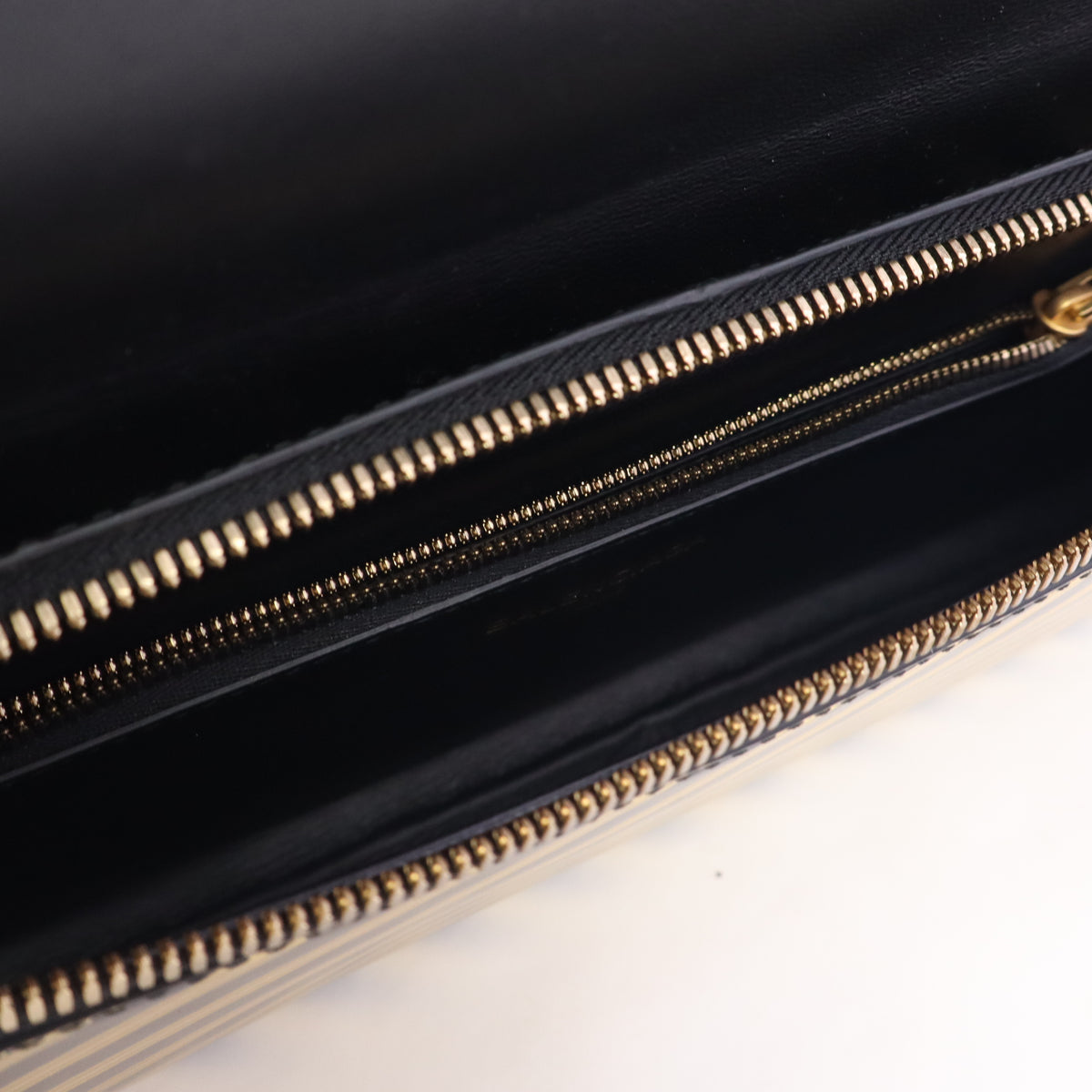 Balenciaga Gold Diagonal Stripe Clutch B24345