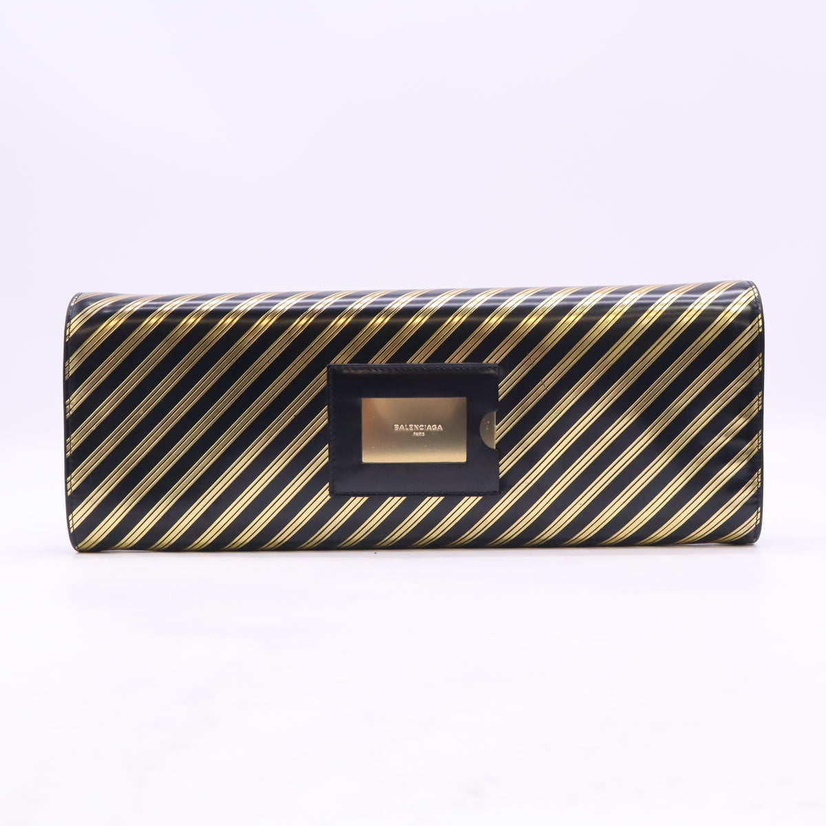 Balenciaga Gold Diagonal Stripe Clutch B24345