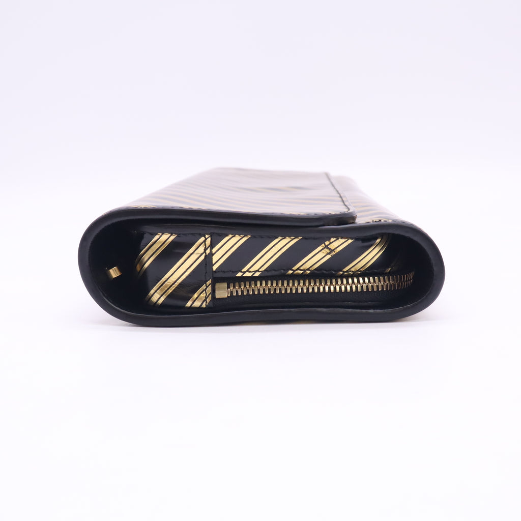 Balenciaga Gold Diagonal Stripe Clutch B24345