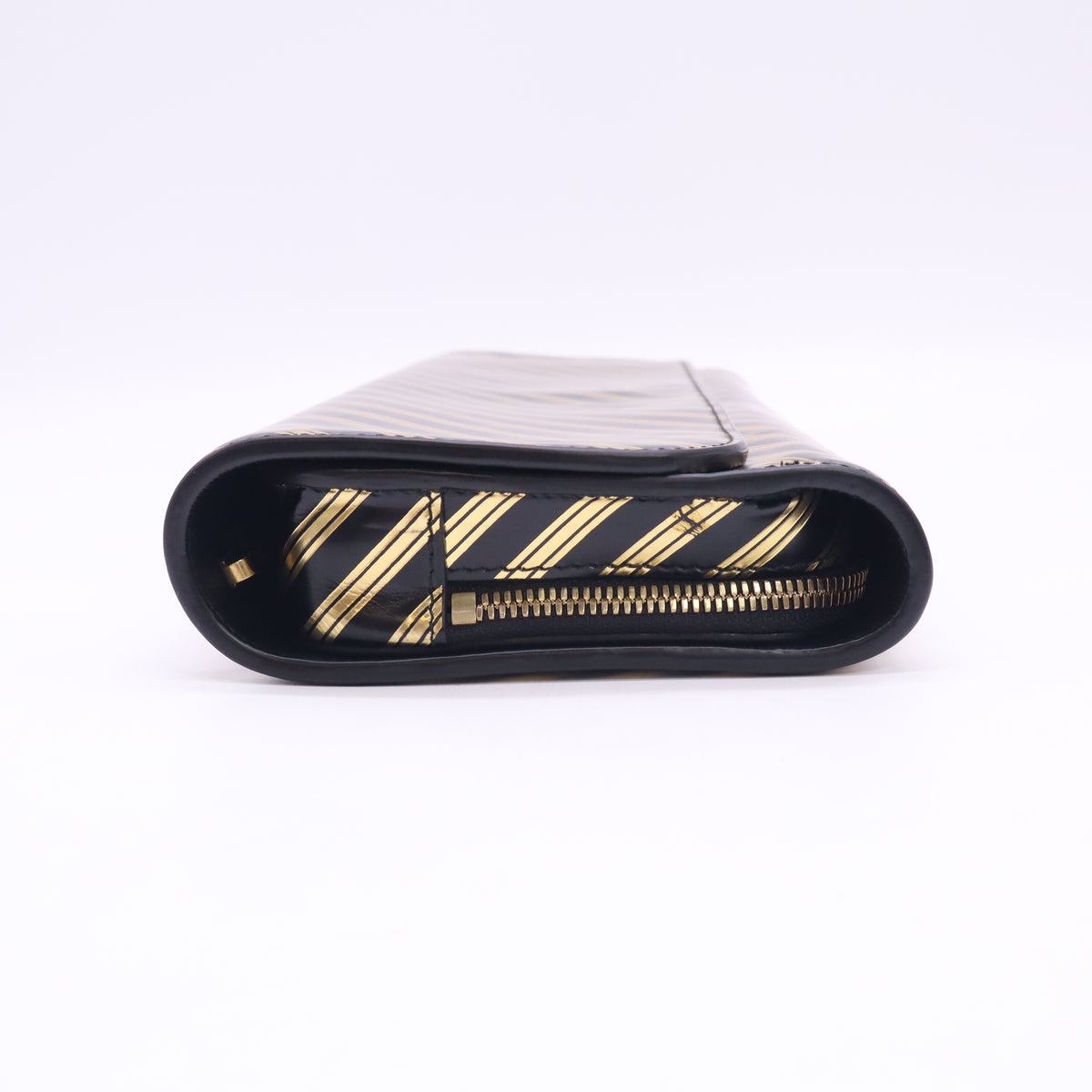 Balenciaga Gold Diagonal Stripe Clutch B24345
