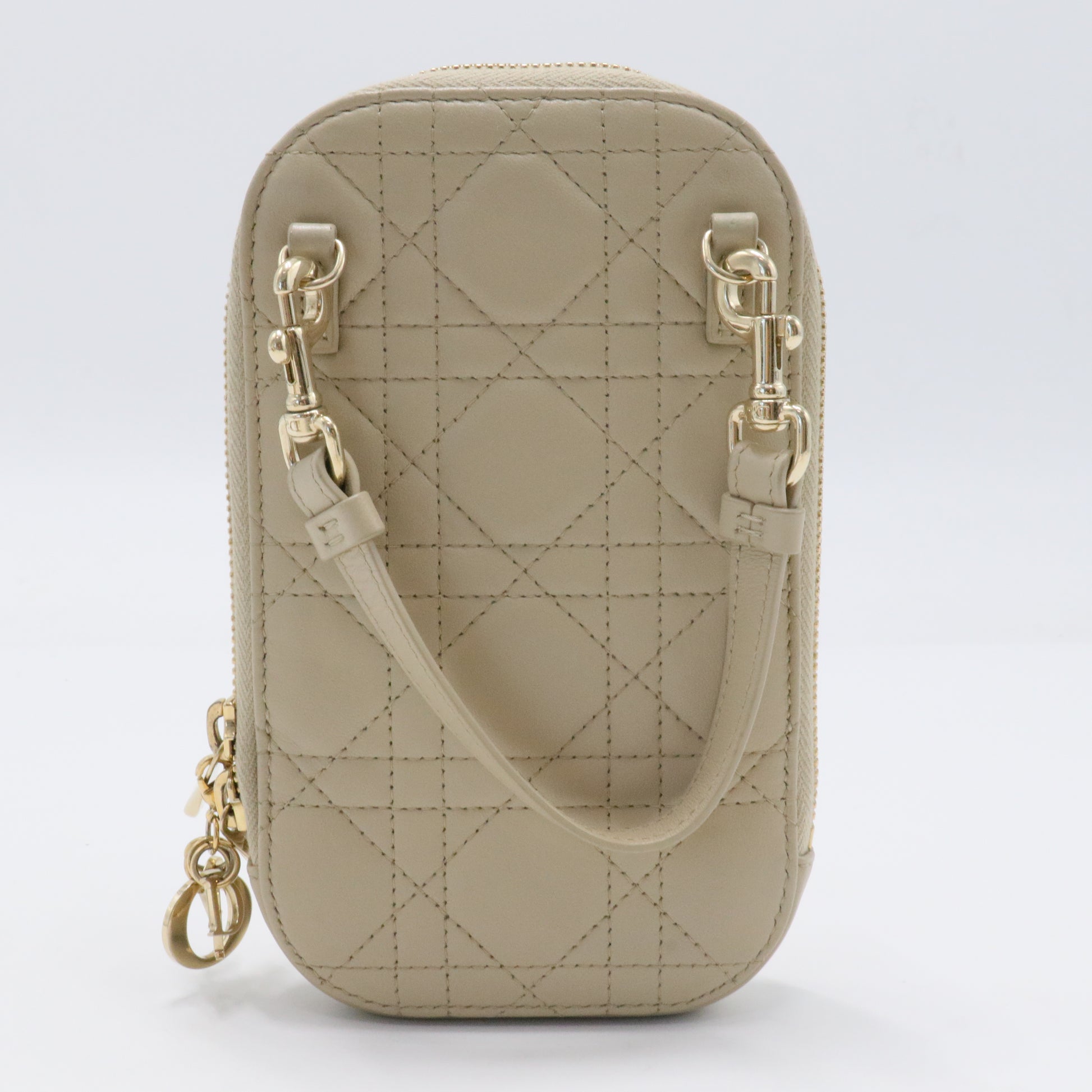 Lady Dior Phone Holder on Chain Cannage Quilt Lambskin