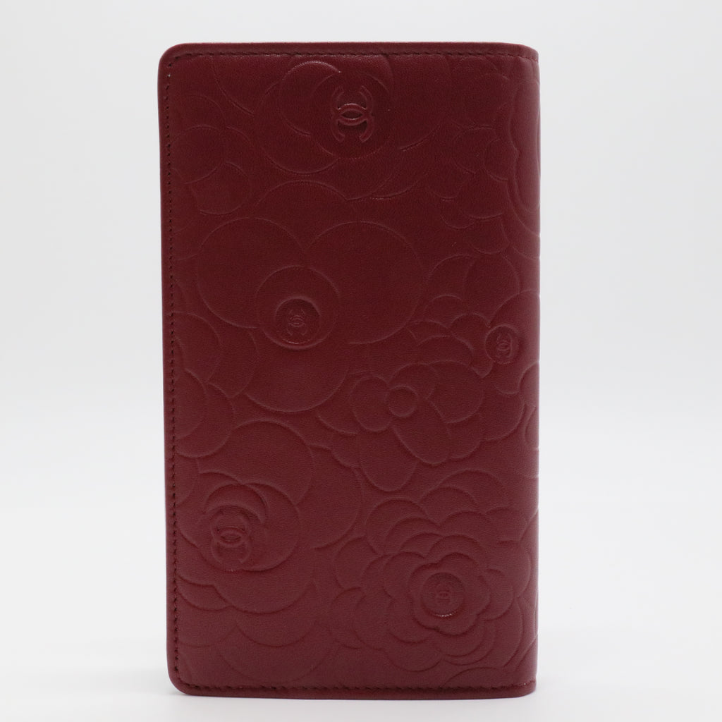 Camellia Embossed Long Wallet