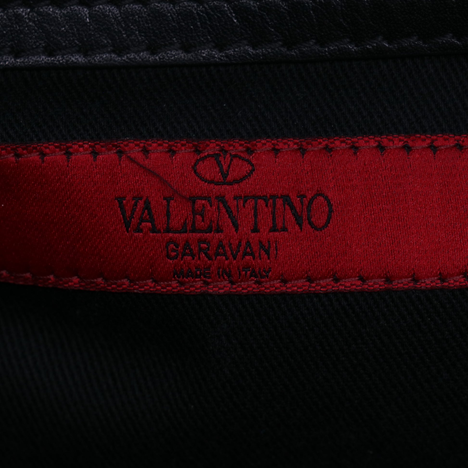 Valentino Black Leather Rockstud Medium Double Handle Tote Bag  B20954