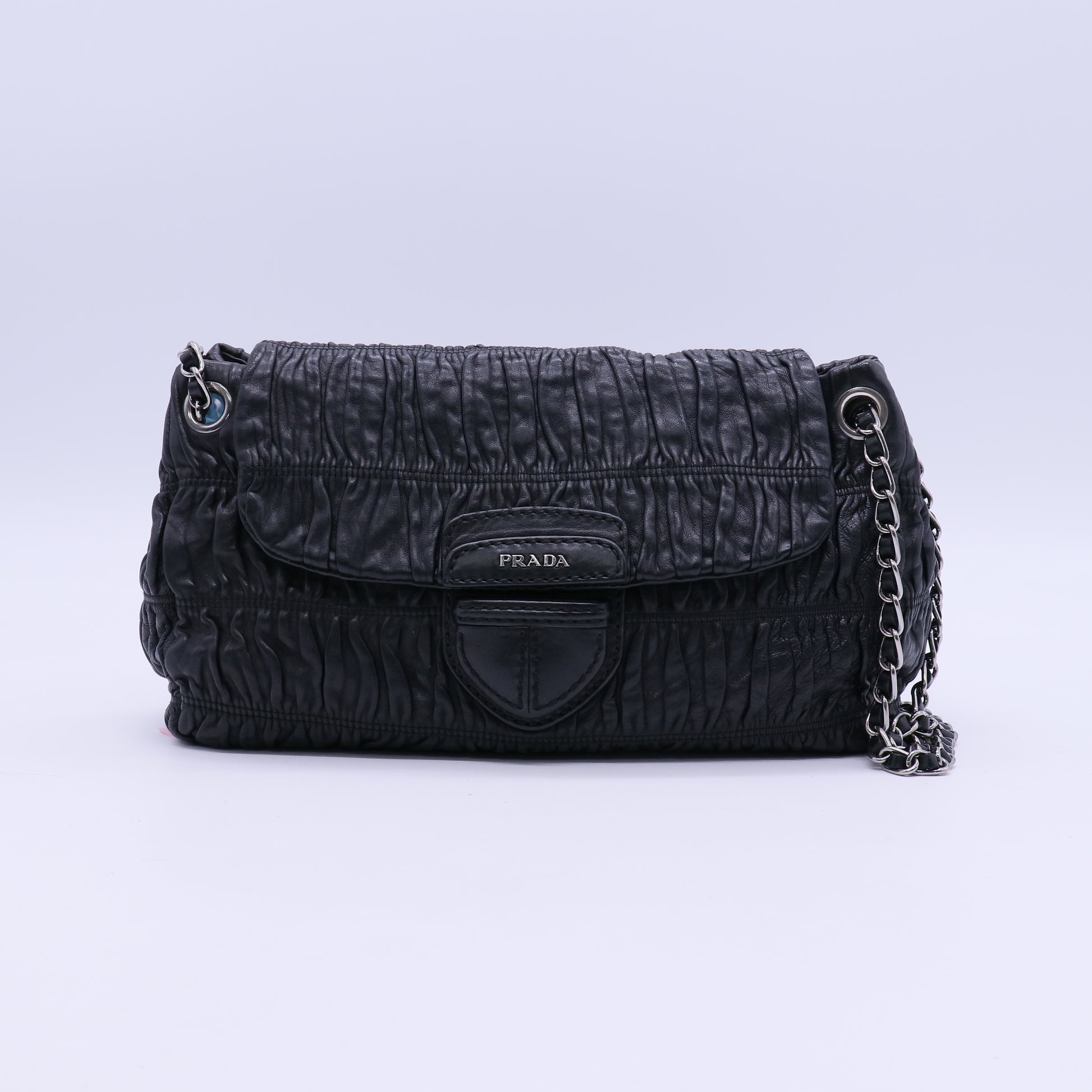 Gaufre Chain Flap Shoulder Bag Nappa Leather Twins LDJ3950