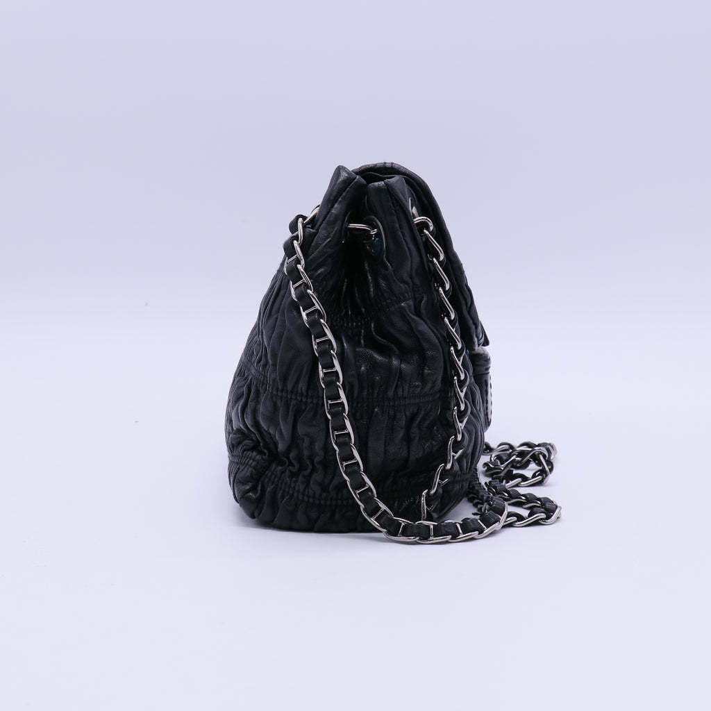 Gaufre Chain Flap Shoulder Bag Nappa Leather Twins LDJ3950
