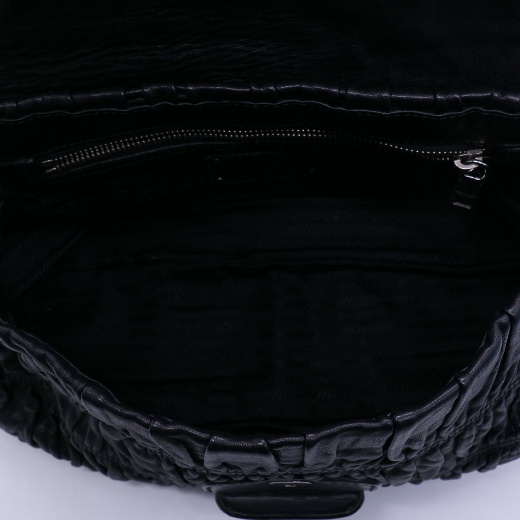 Gaufre Chain Flap Shoulder Bag Nappa Leather Twins LDJ3950