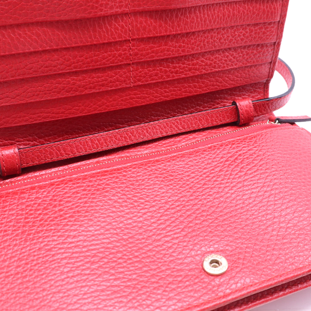 Gucci Swing Leather Wallet On Strap W21201