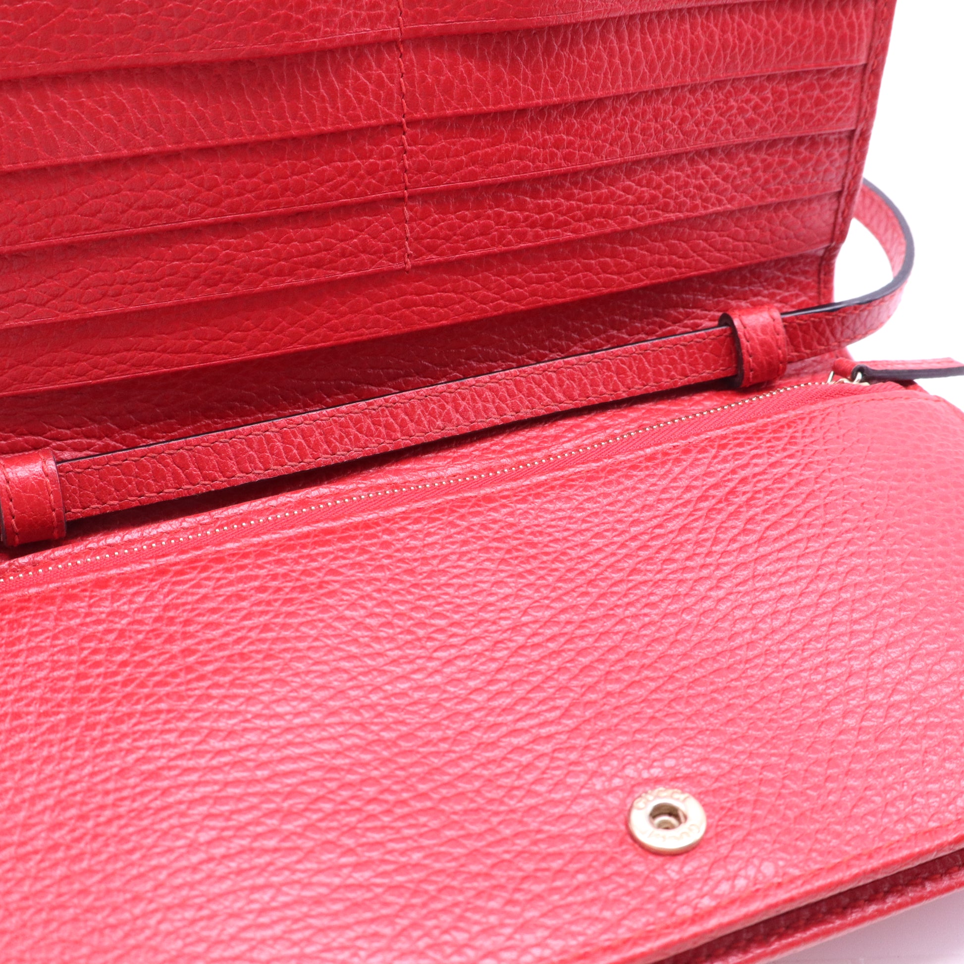Gucci Swing Leather Wallet On Strap W21201