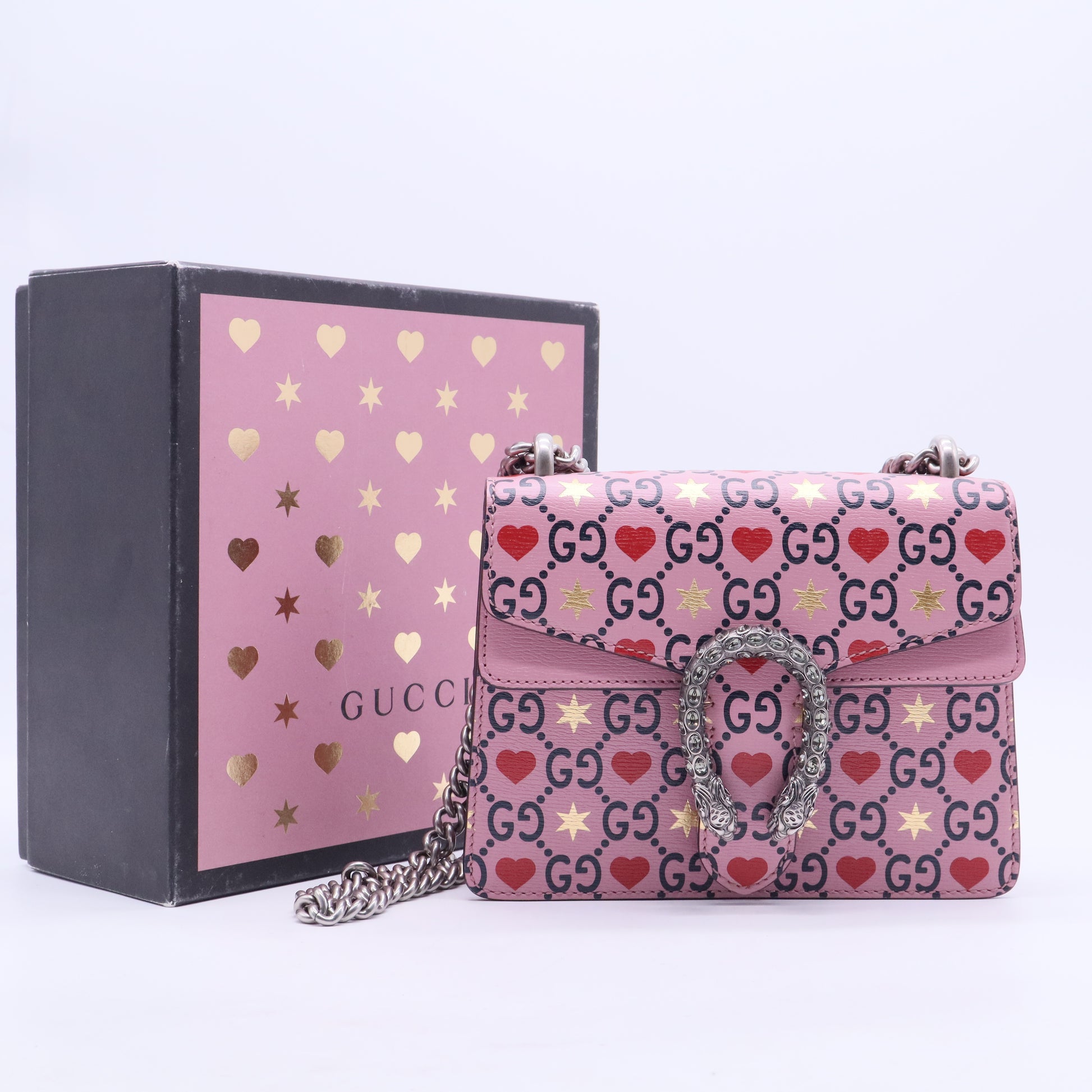 Dionysus Bag Limited Edition Valentines GG Printed Leather Mini B20165