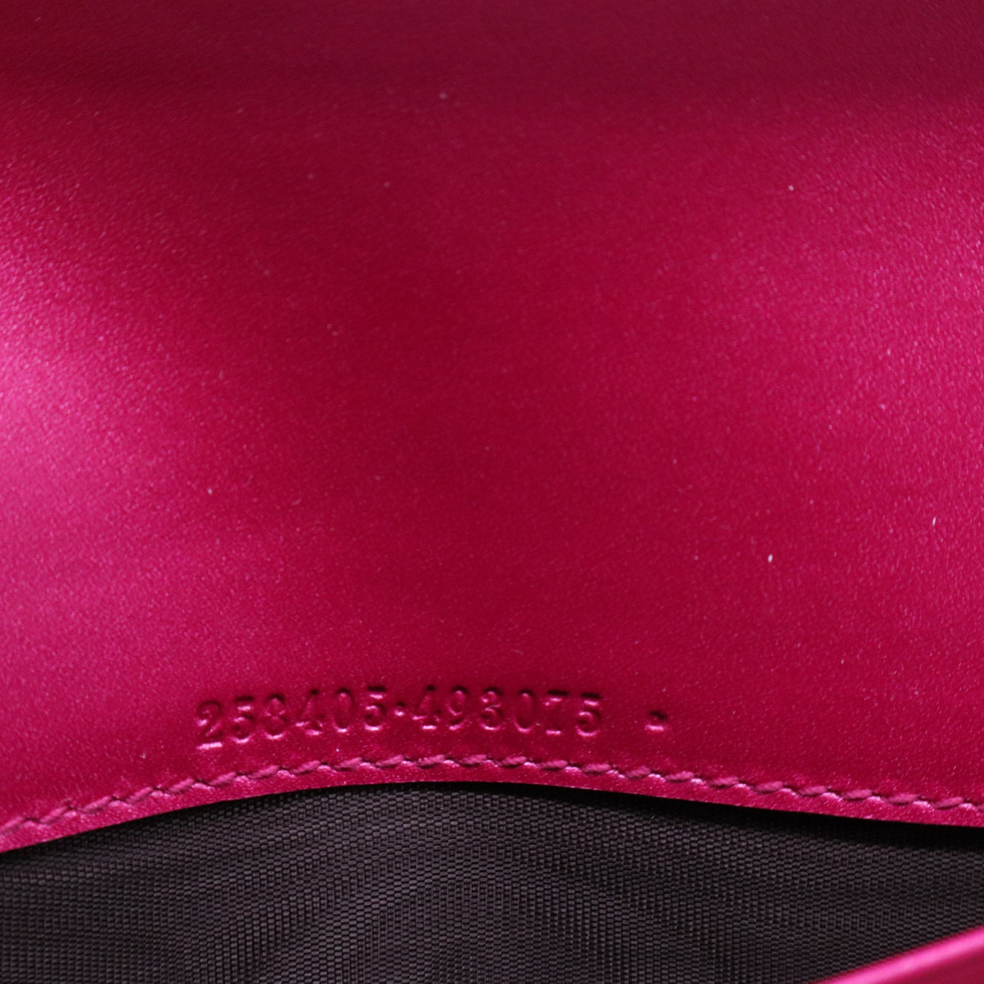 Fuchsia Microguccissima Leather Wallet-Chain Clutch Bag