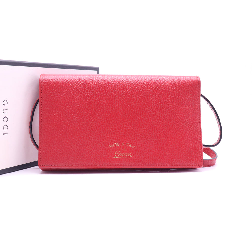Gucci Swing Leather Wallet On Strap W21201