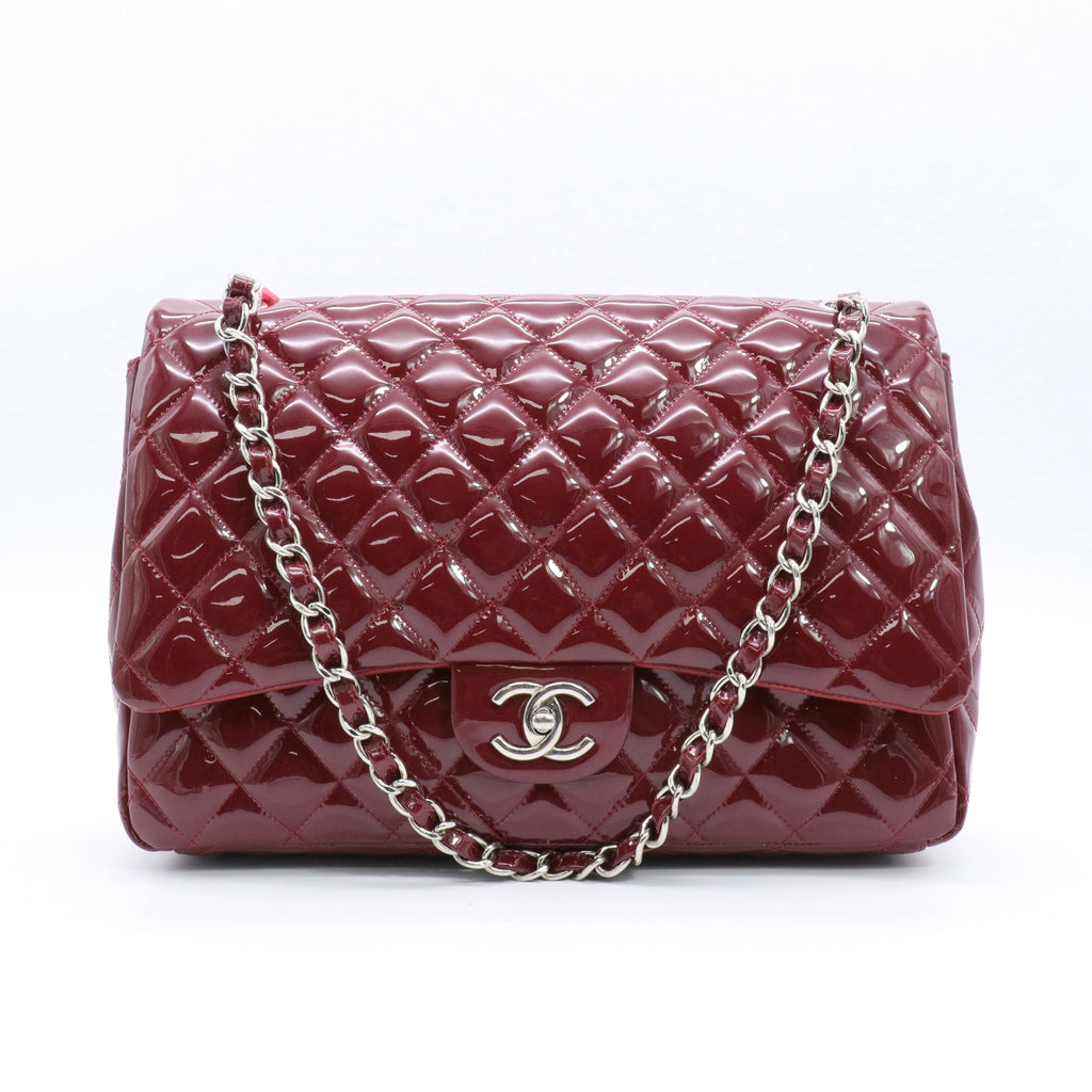 Patent Quilted Maxi Double Flap Red twins