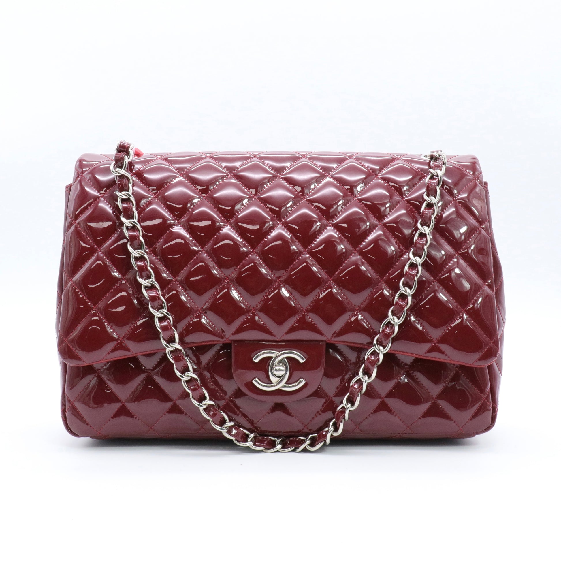 Patent Quilted Maxi Double Flap Red twins