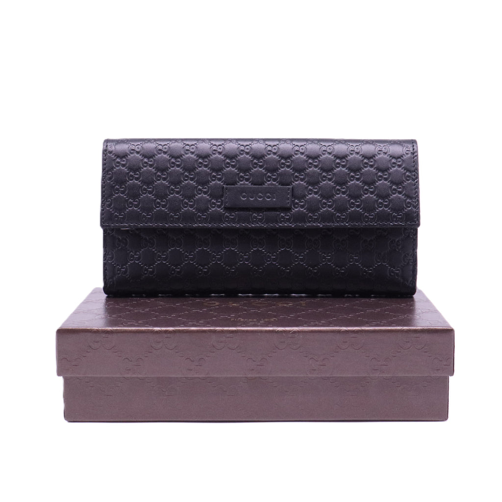 Micro Guccissima Leather Continental Flap Wallet