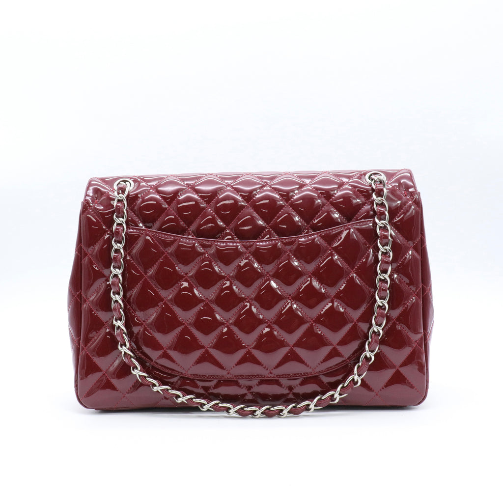 Patent Quilted Maxi Double Flap Red twins