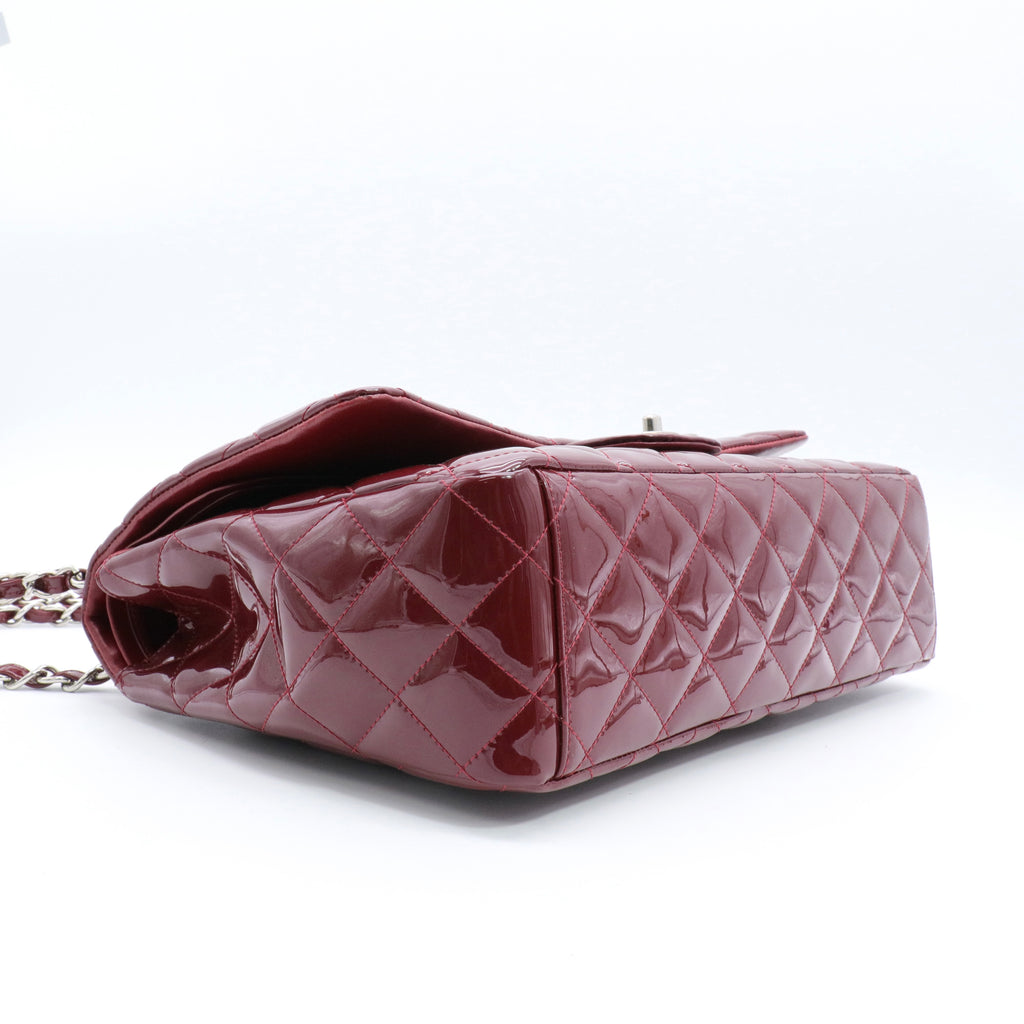 Patent Quilted Maxi Double Flap Red twins