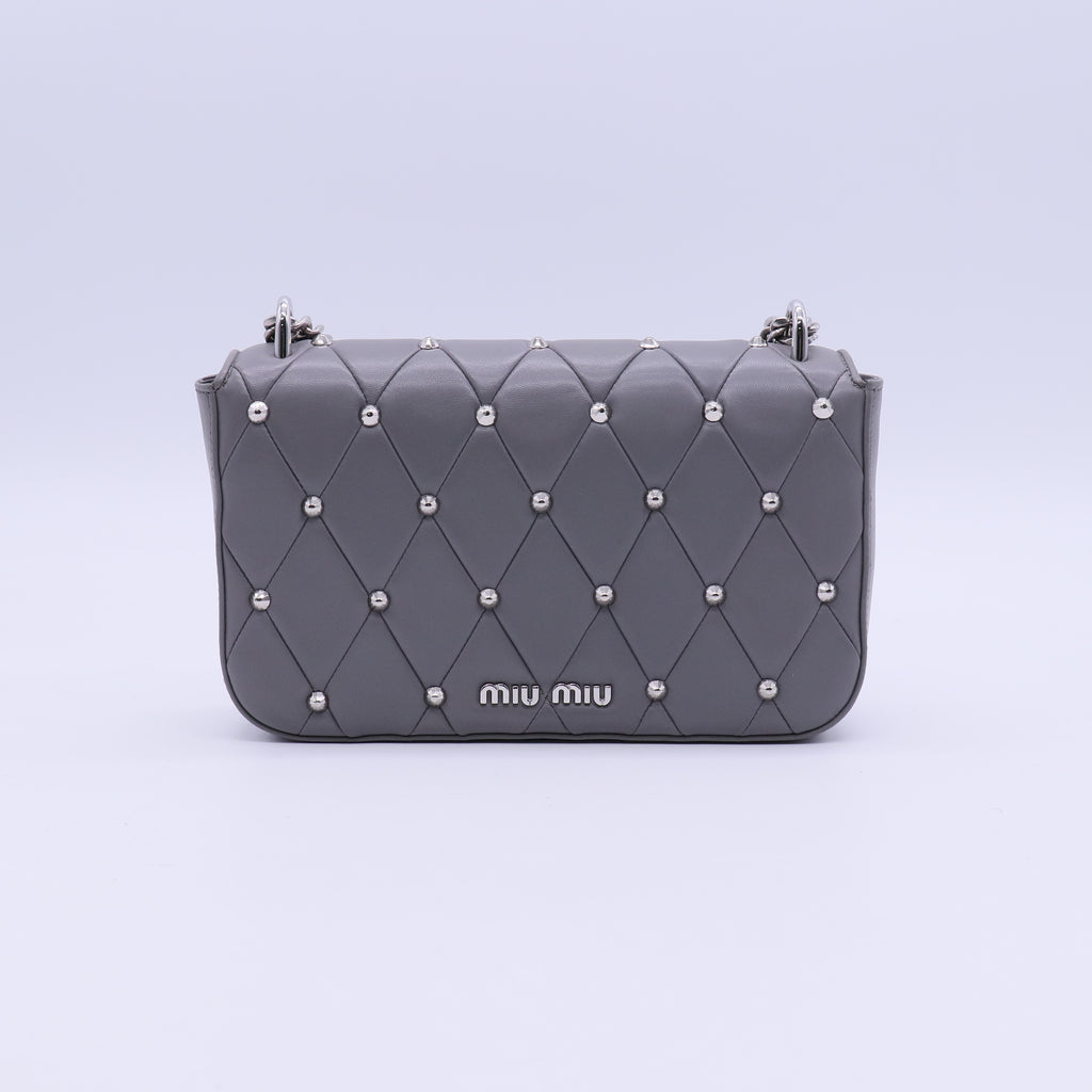 MiuMiu Shoulder Bag Studded Leather Medium  B21797