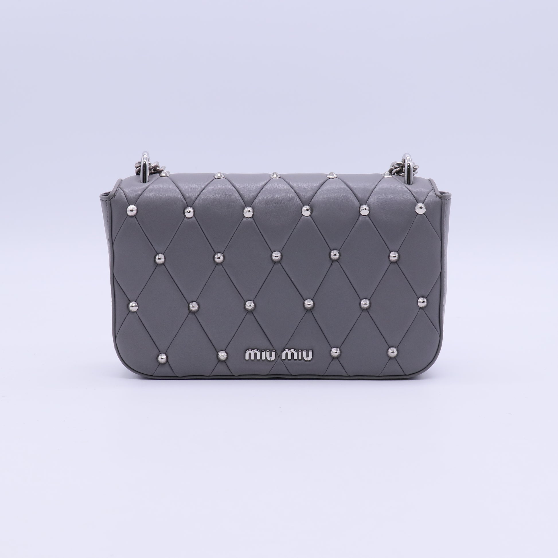 MiuMiu Shoulder Bag Studded Leather Medium  B21797