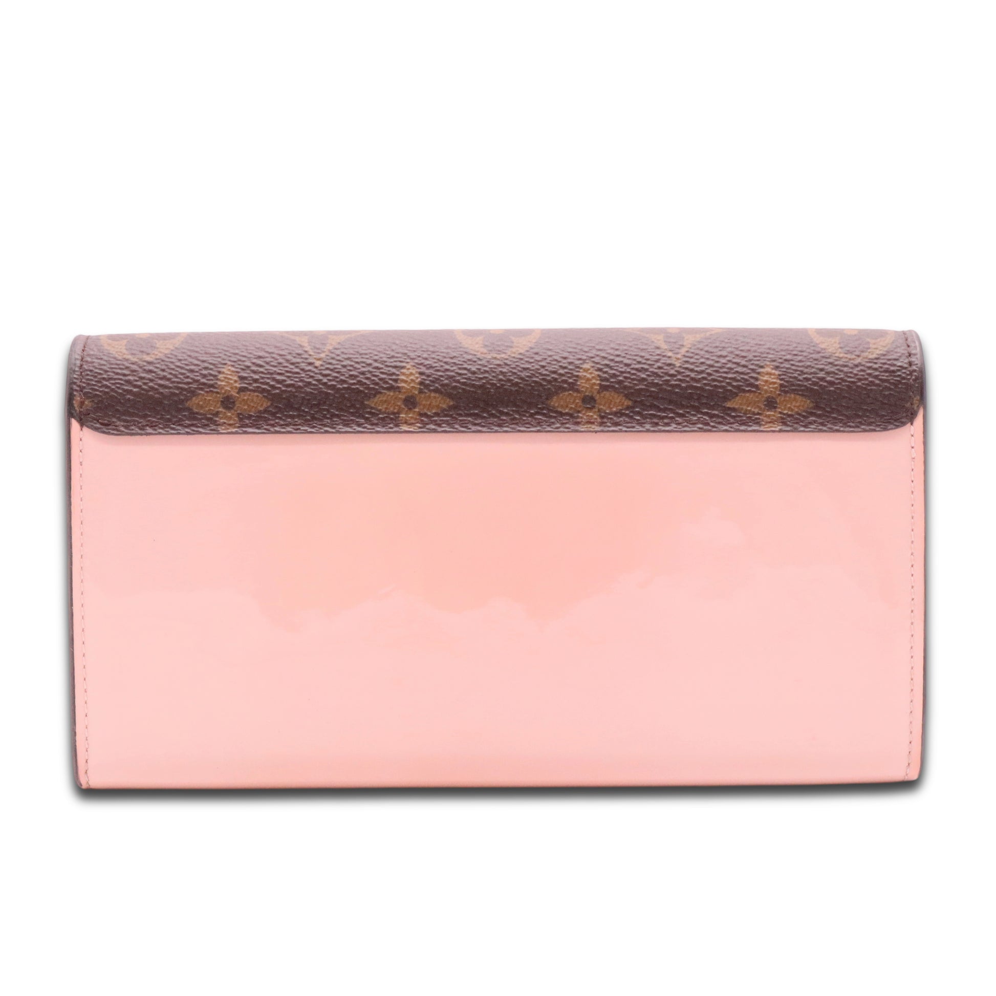 Patent Calfskin Monogram Cherrywood Wallet Rose Ballerine