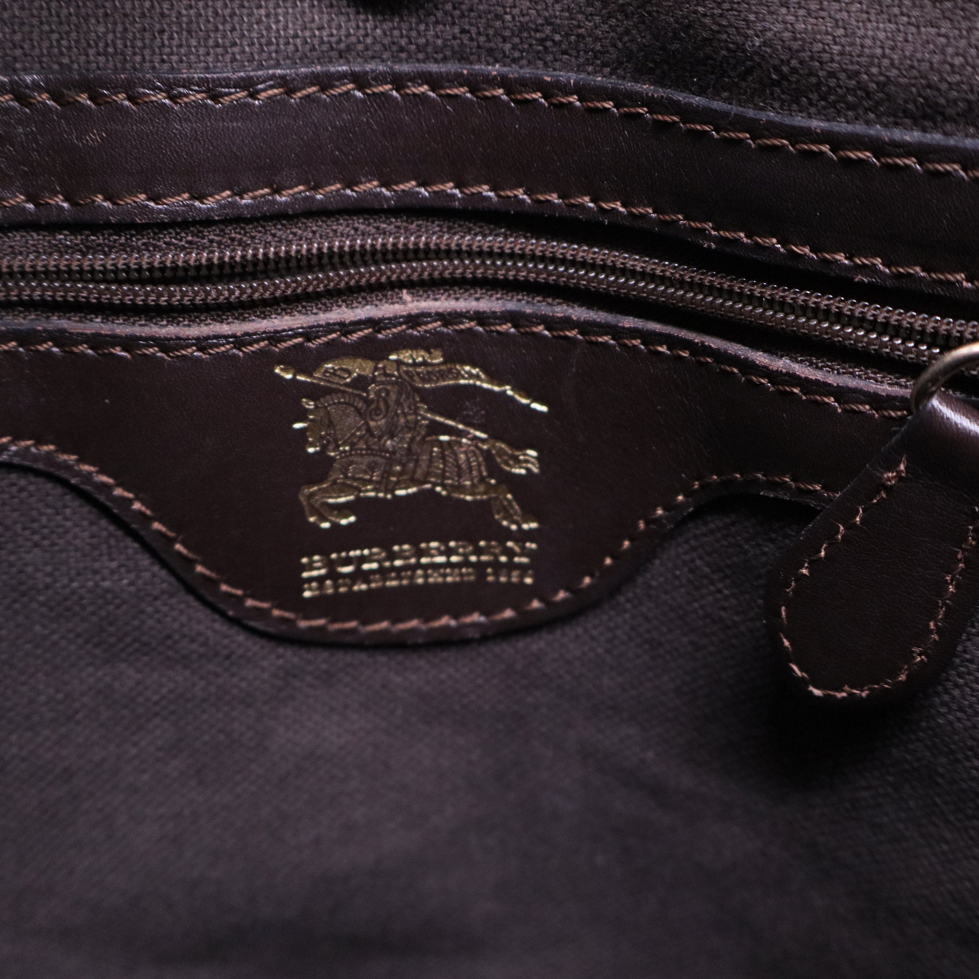 Burberry Haymarket Check Small Onslow Tote Chocolate B20747