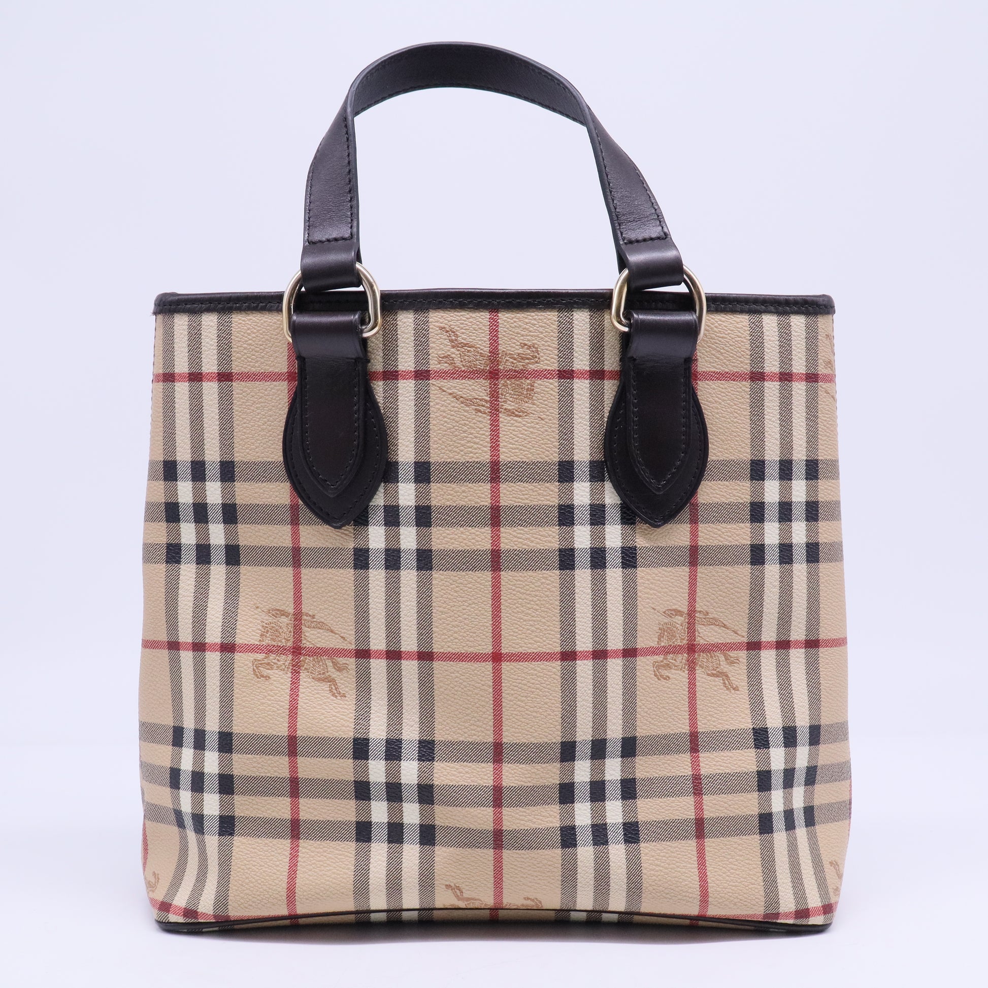 Burberry Haymarket Check Small Onslow Tote Chocolate B20747