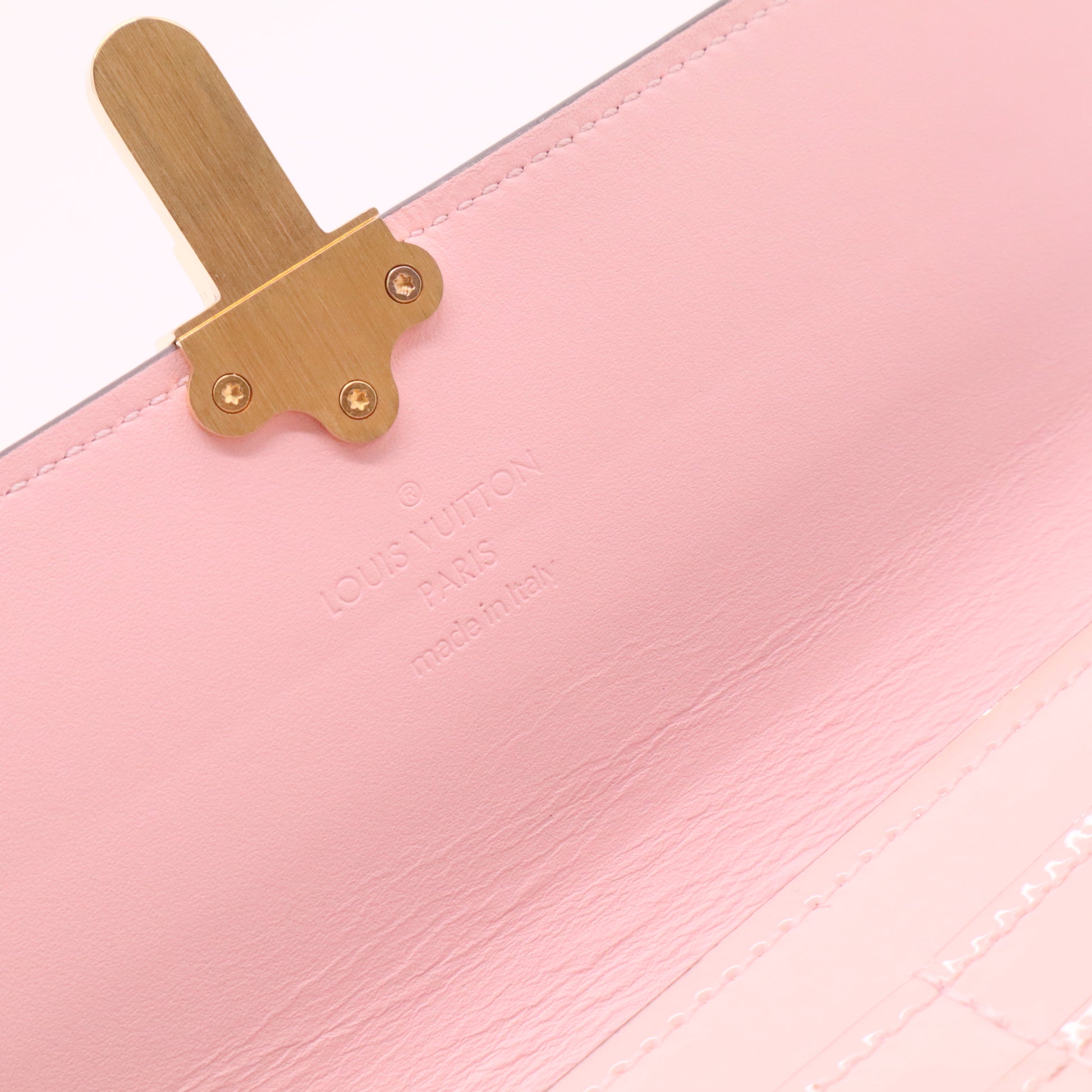 Patent Calfskin Monogram Cherrywood Wallet Rose Ballerine