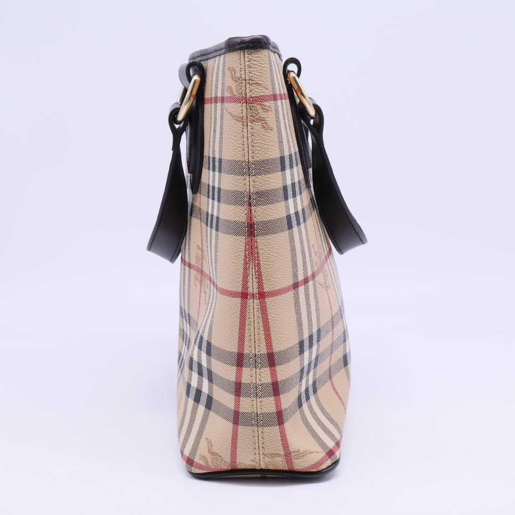 Burberry Haymarket Check Small Onslow Tote Chocolate B20747