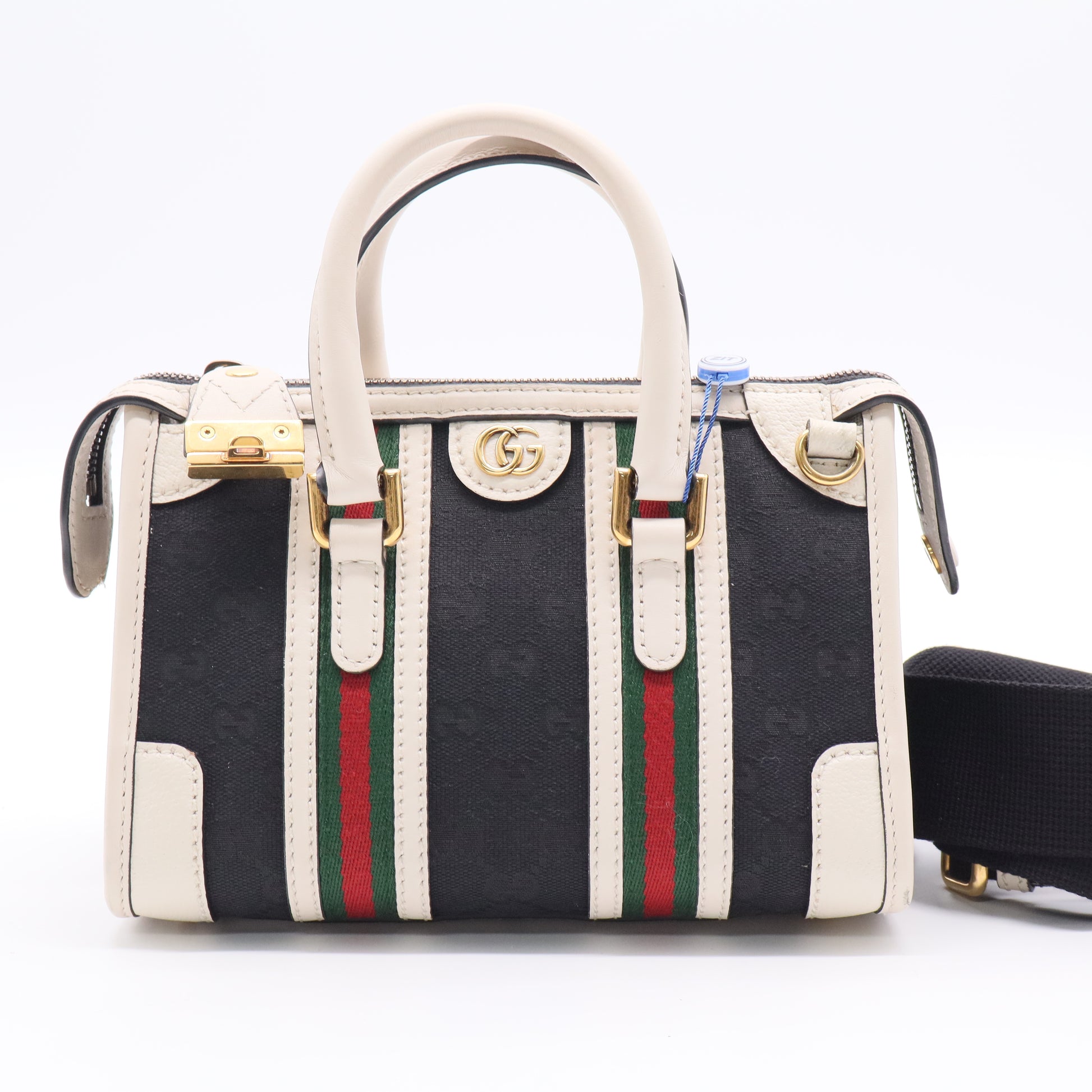 Bauletto Top Handle Bag GG Canvas and Leather Small Twins LDJ2633