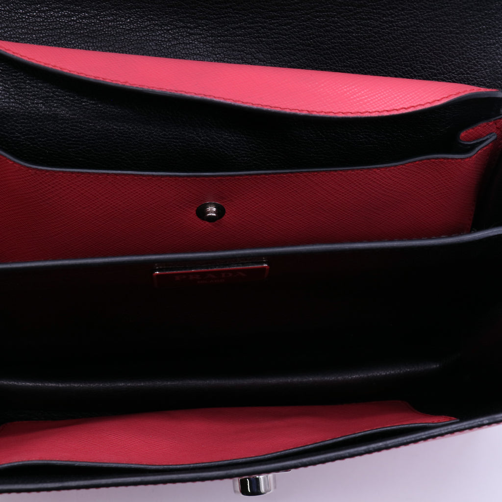 Prada Convertible Sound Bag Vernice Saffiano Leather Mini B21782