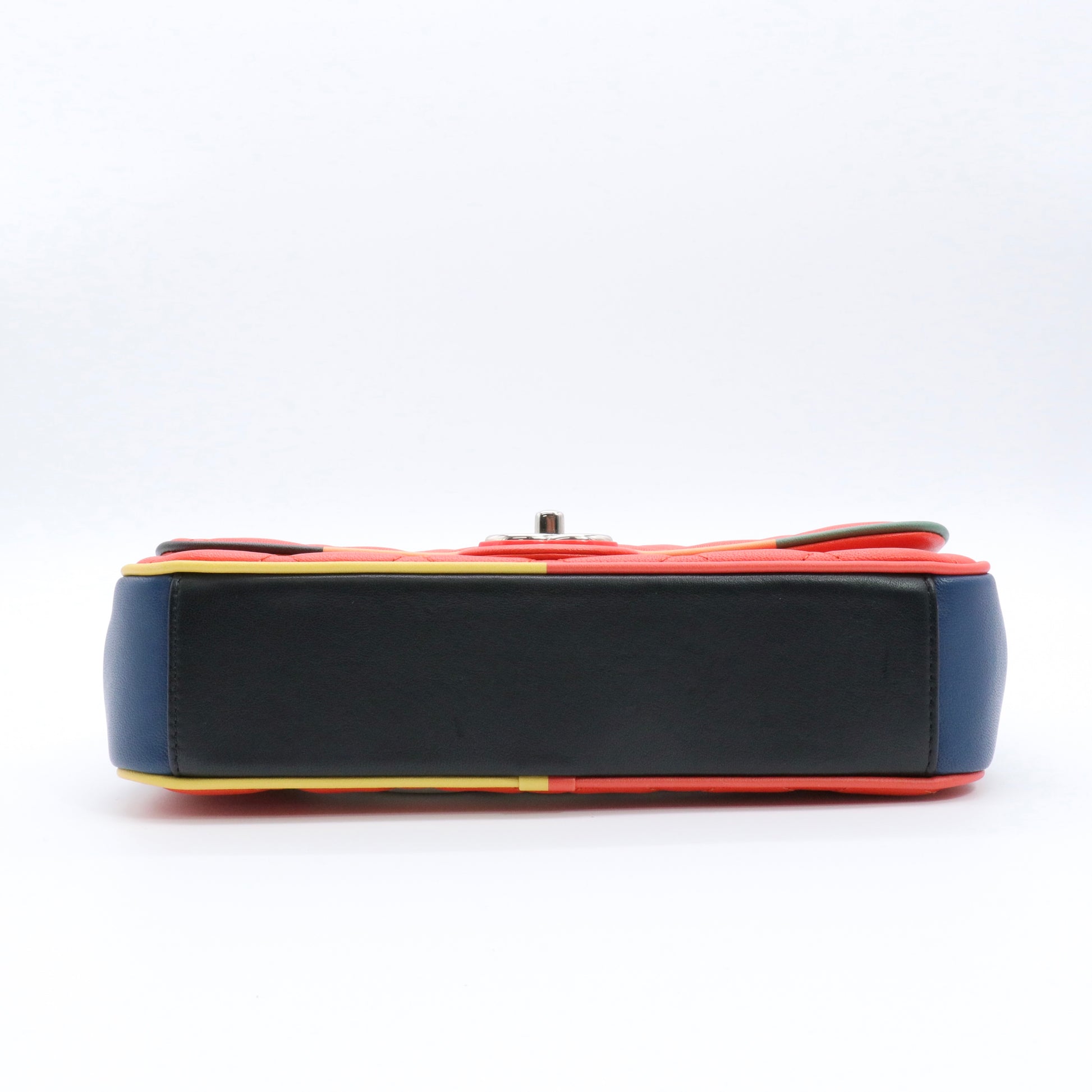 Lambskin Plexiglass Quilted Small Cuba Color Flap Red Multicolor For Gisel