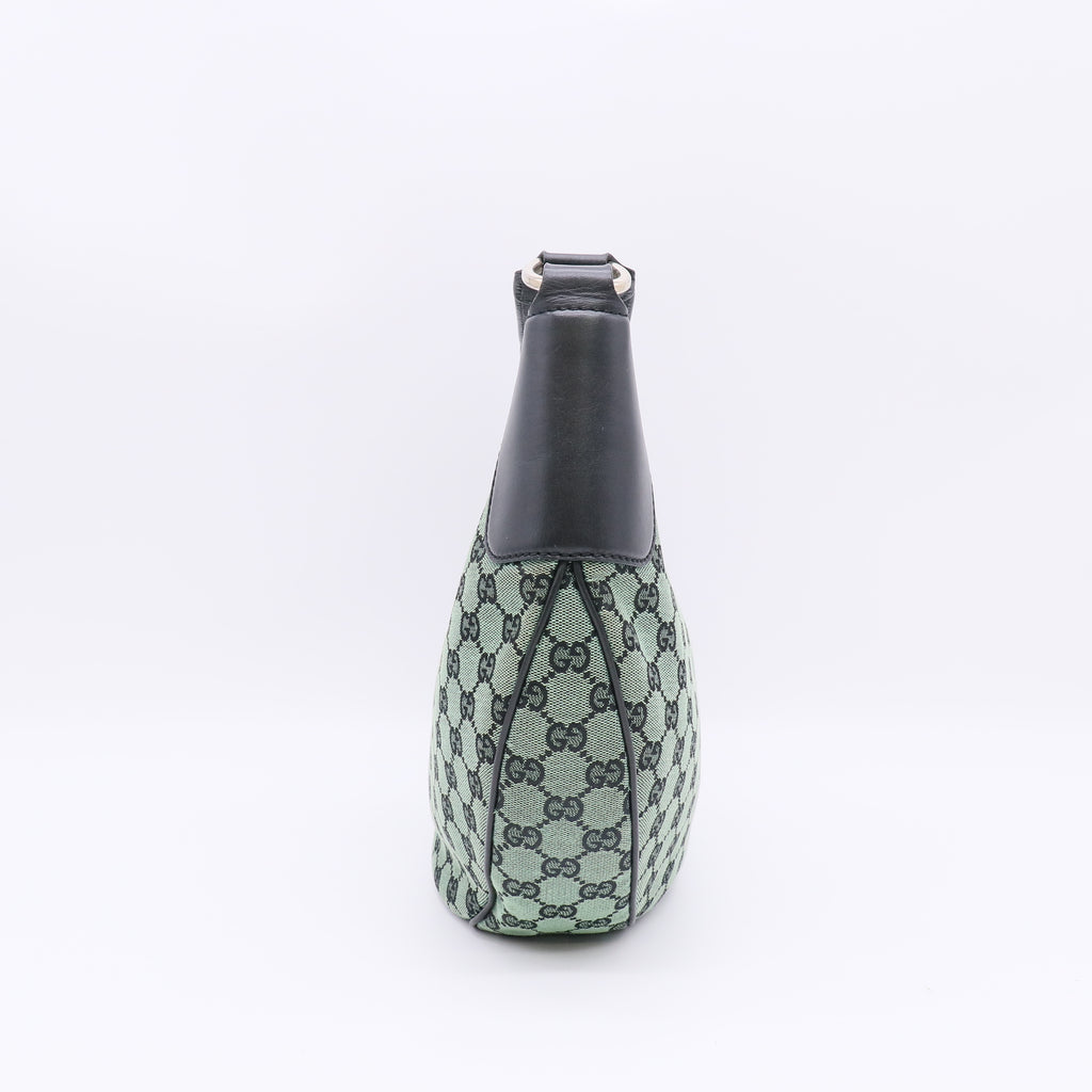 Gucci Green/Black GG Canvas Medium Hobo Bag twins B22939