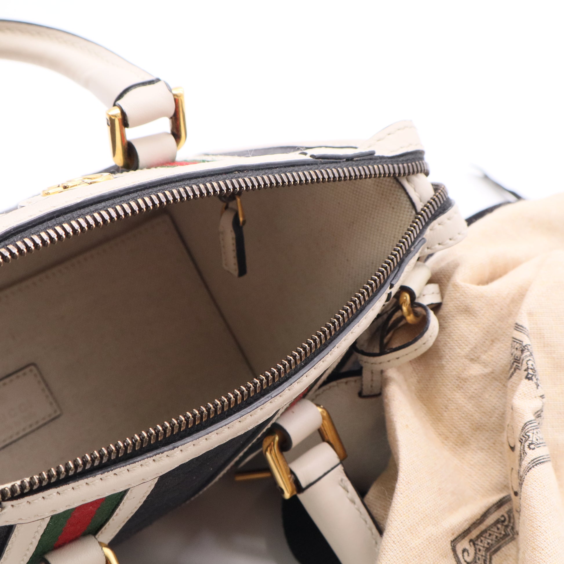 Bauletto Top Handle Bag GG Canvas and Leather Small Twins LDJ2633