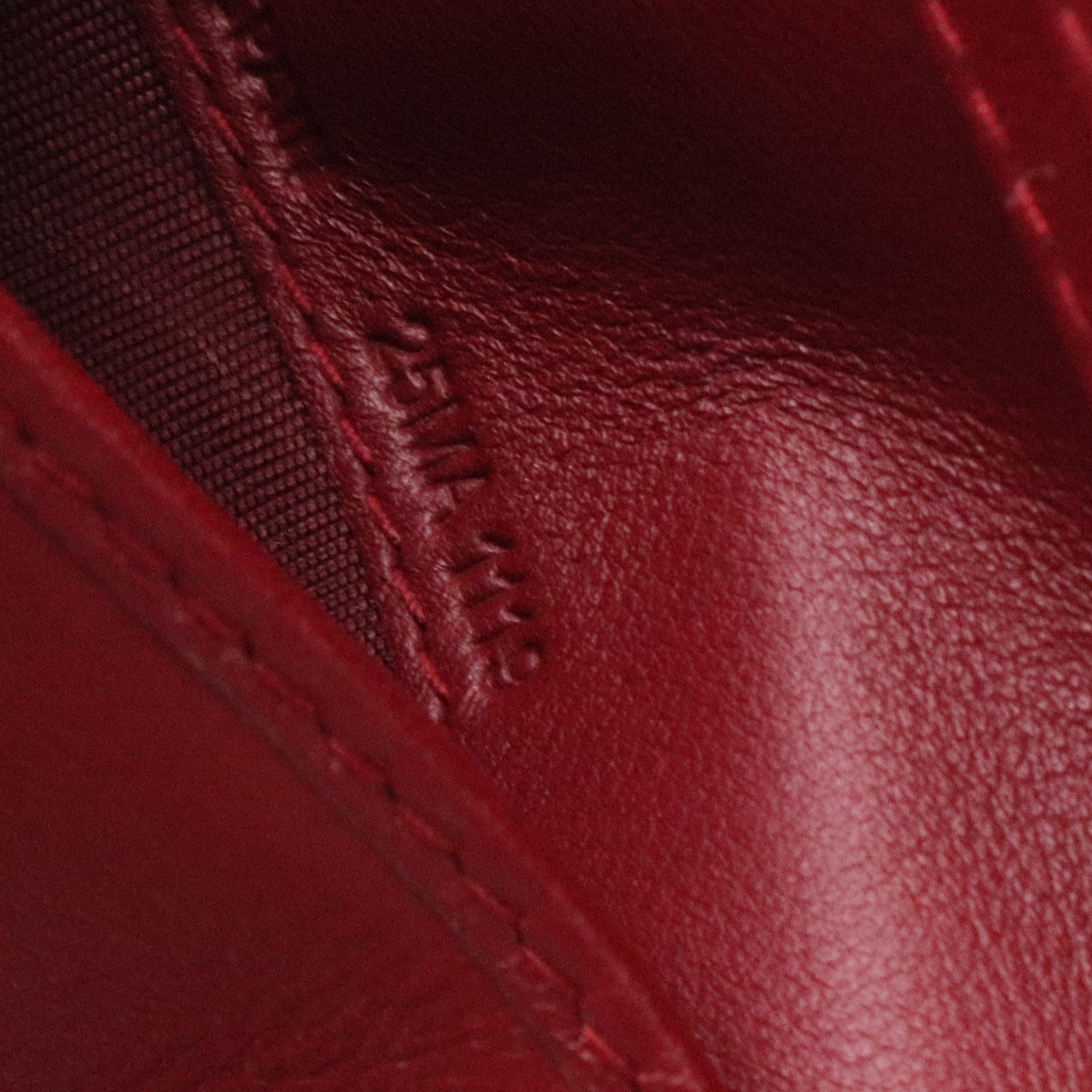 Patent Cannage Small Lady Dior Flap Card Holder Scarlet