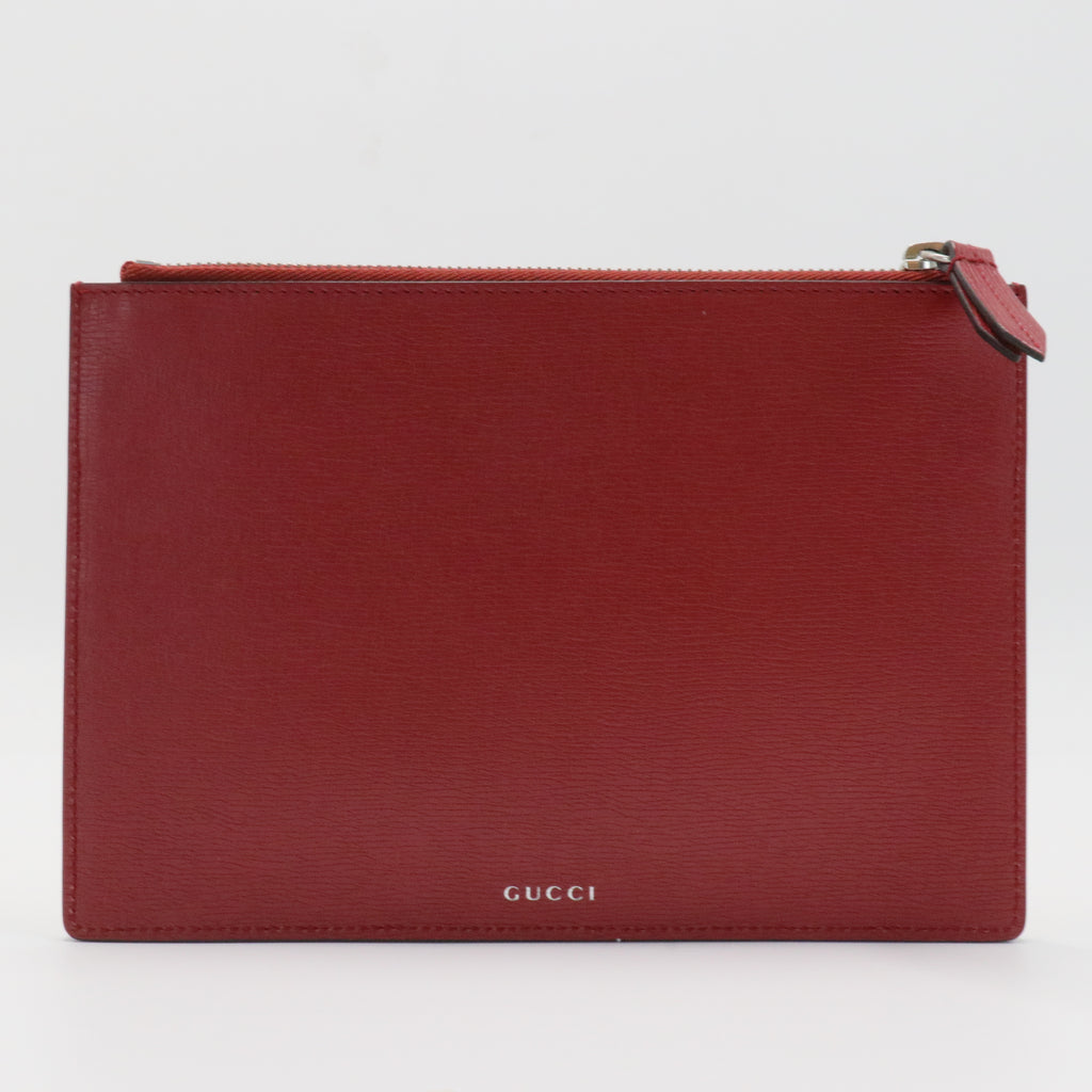 Zip Pouch GG Blooms Leather