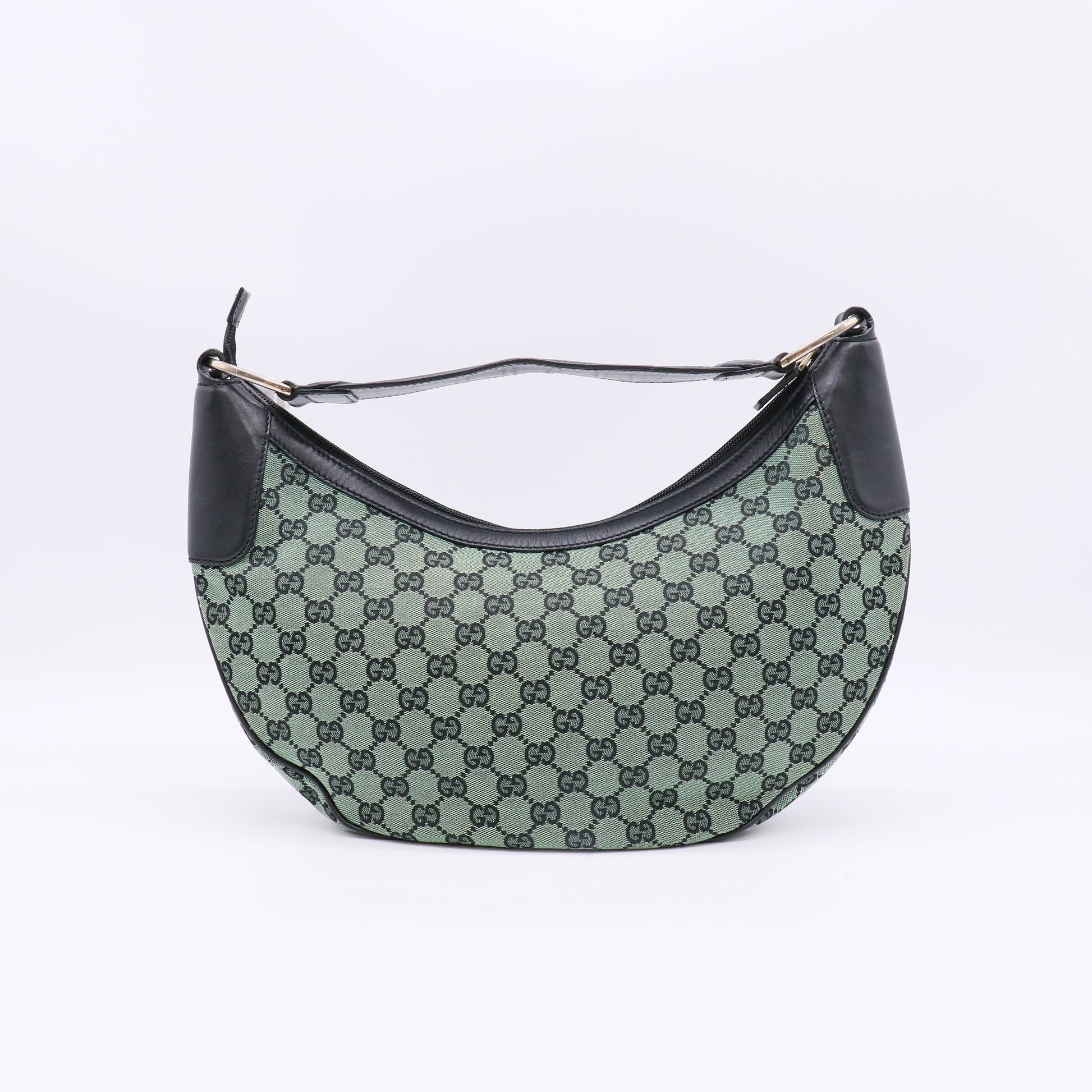 Gucci Green/Black GG Canvas Medium Hobo Bag twins B22939