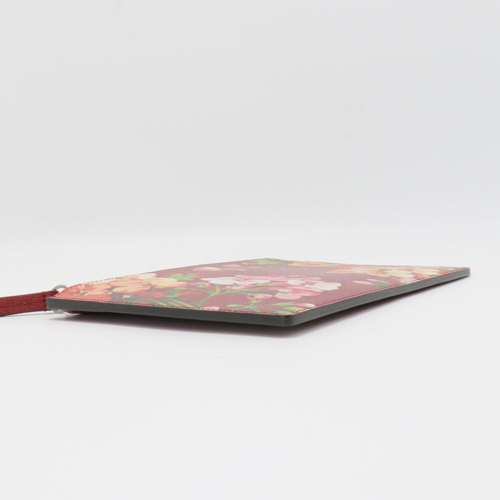 Zip Pouch GG Blooms Leather