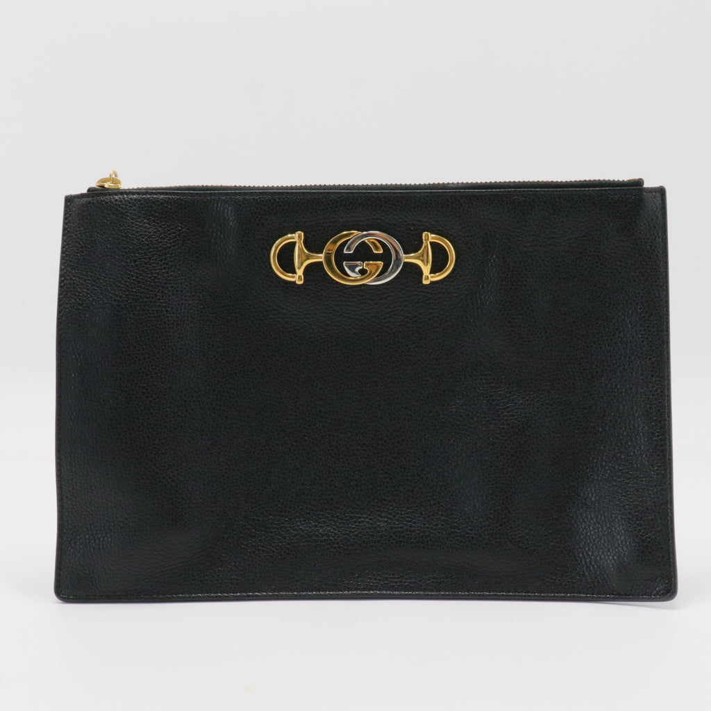 GG Zip Pouch Leather