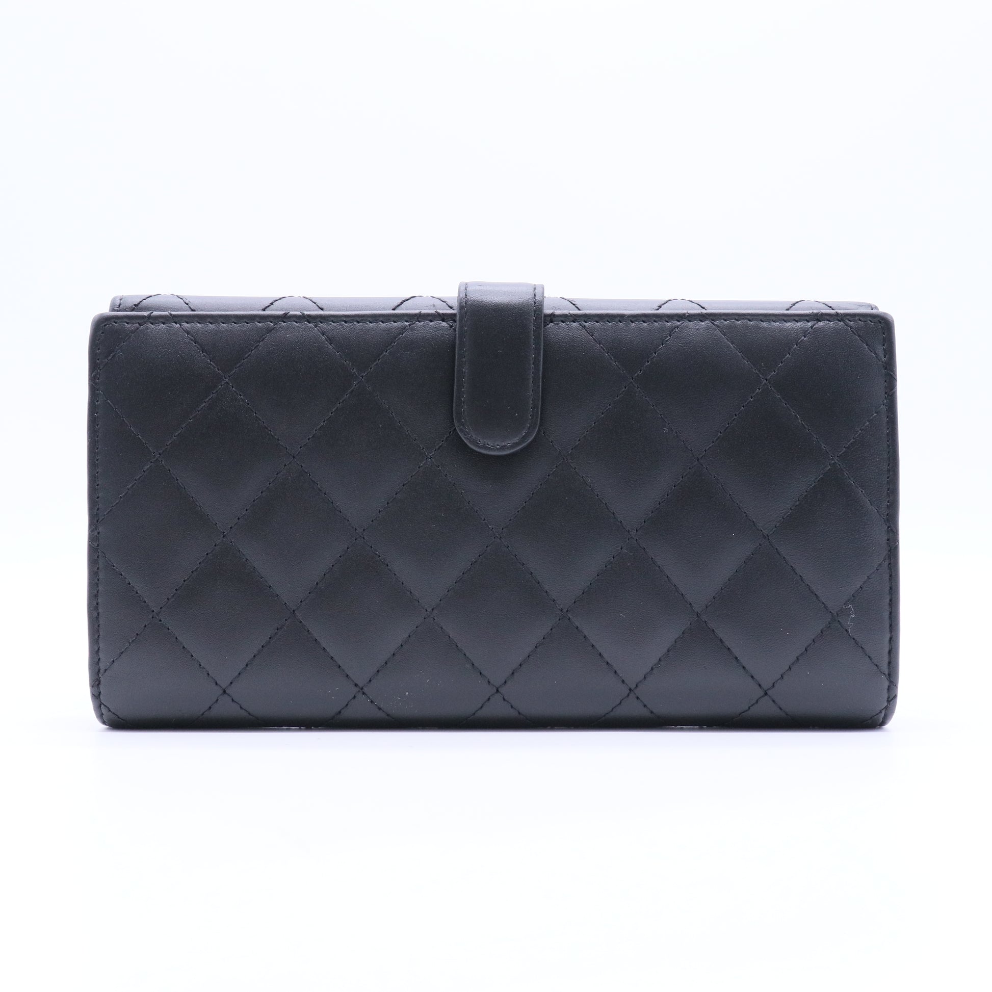 Cambon Line Bi-fold Long Wallet Black Pink