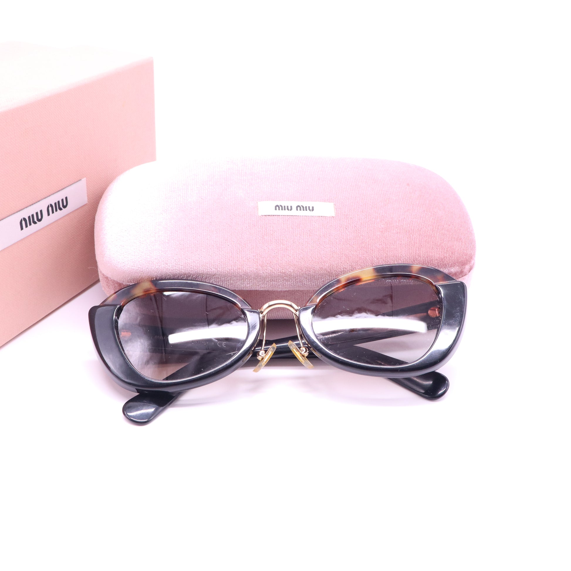 Miu Miu Noir Cat-Eye Tortoiseshell Sunglasses W21272