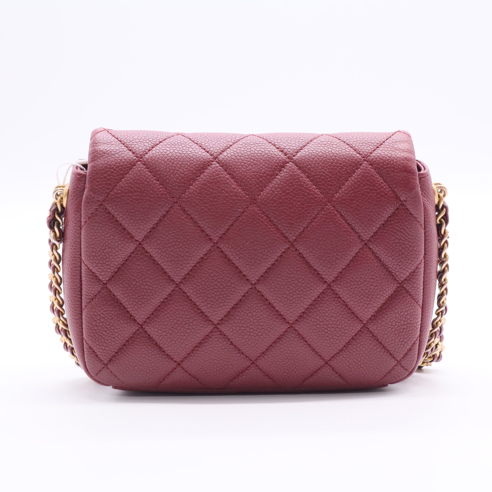 Chanel Caviar Quilted Mini Chain Soul Flap Burgundy  Twins LDJ2639