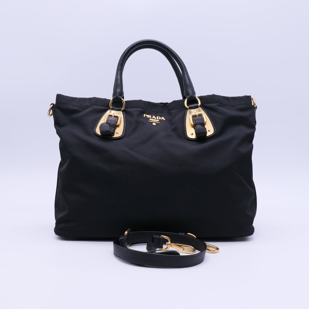 Belted Tote Tessuto and Leather Medium Twins B21300