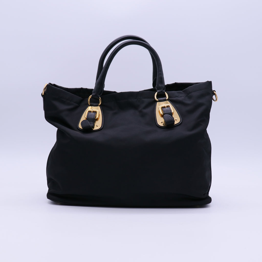 Belted Tote Tessuto and Leather Medium Twins B21300
