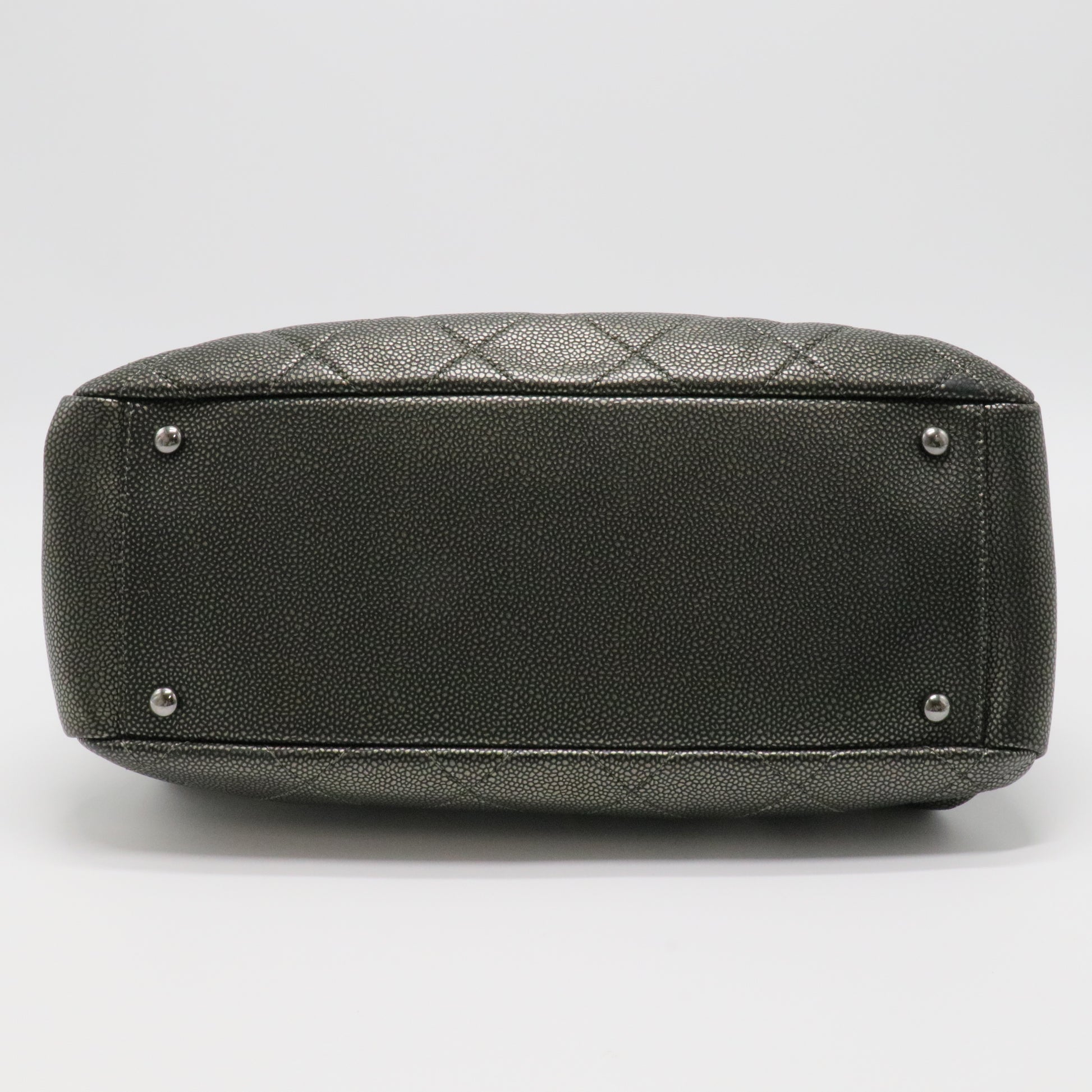 Caviar Quilted Timeless CC Shopping Tote Dark Grey
