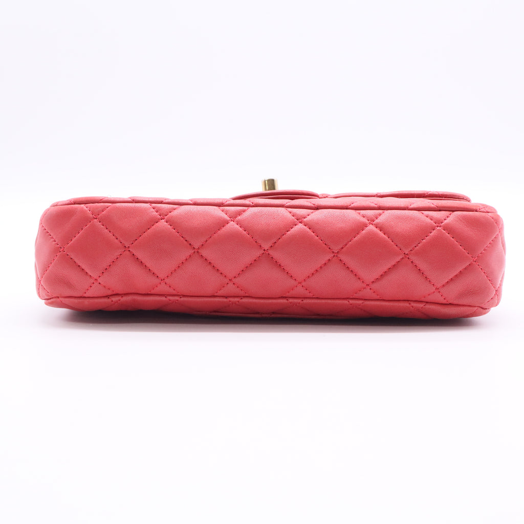 Chanel  red quilted lambskin leather Classic Flap Twins LDJ2647