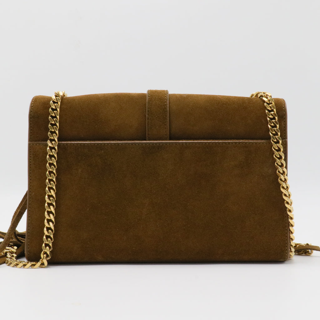 Classic Monogram Fringe Crossbody Bag Suede Small